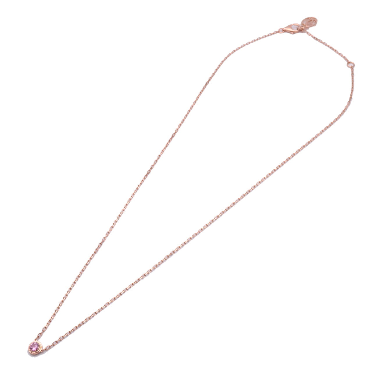 Cartier D'amour 1P Pink Sapphire Necklace K18 750PG Rose Gold Used