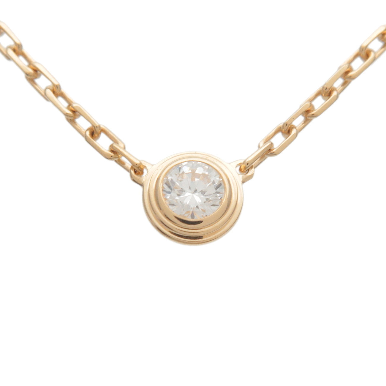Cartier-D'amour-1P-Diamond-Necklace-SM-0.09ct-K18-750YG-Yellow-Gold