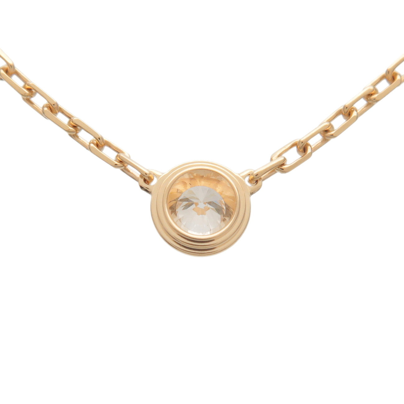 Cartier D'amour 1P Diamond Necklace SM 0.09ct K18 750YG Yellow Gold Used