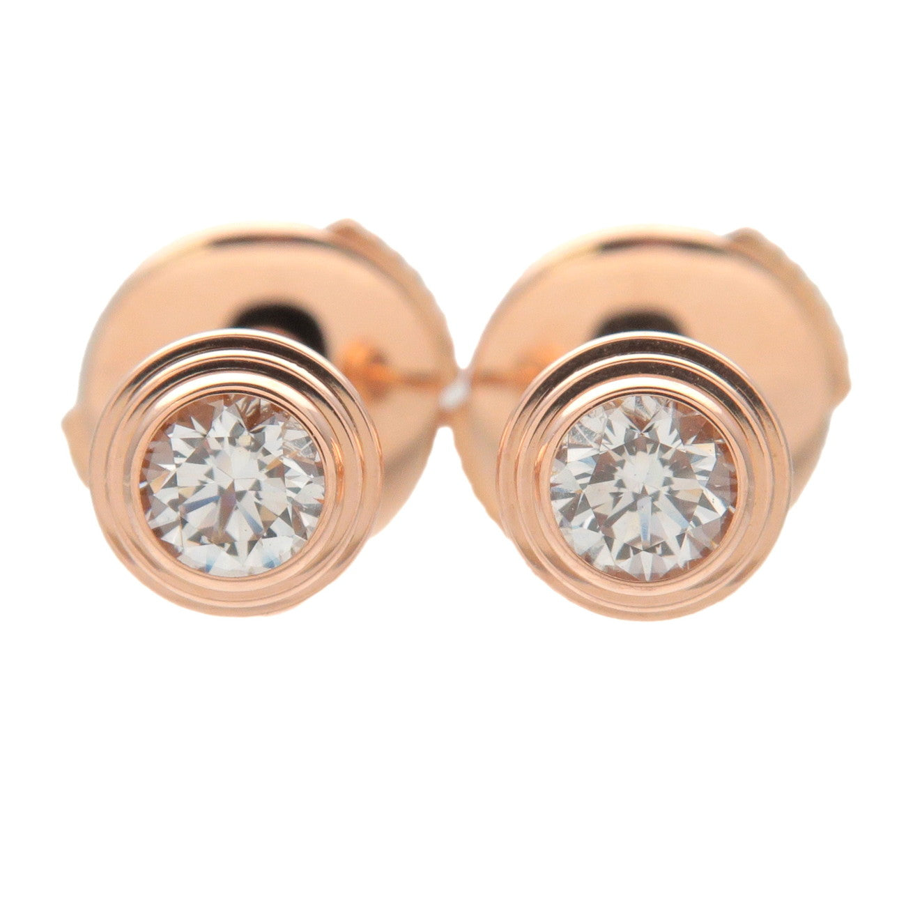 Cartier-D'amour-2P-Diamond-Earrings-Medium-0.26ct-K18-750PG