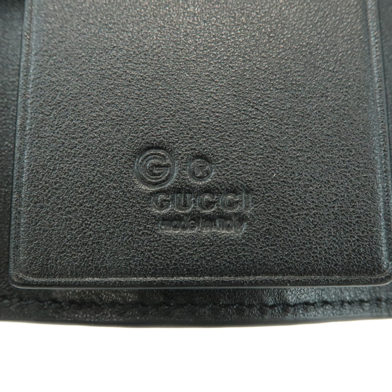 GUCCI Micro Guccissima Leather 6 Rings Key Case Black 150402 Used