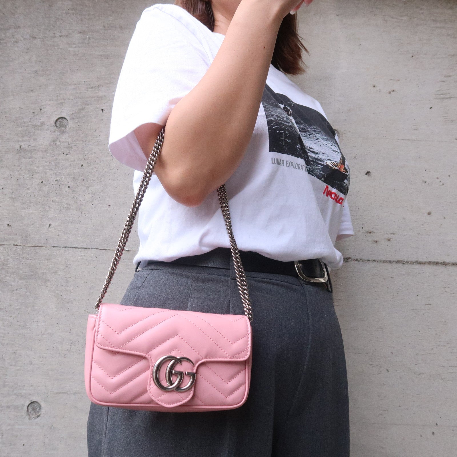 GG Marmont Super Mini Shoulder Bag in Pink - Gucci