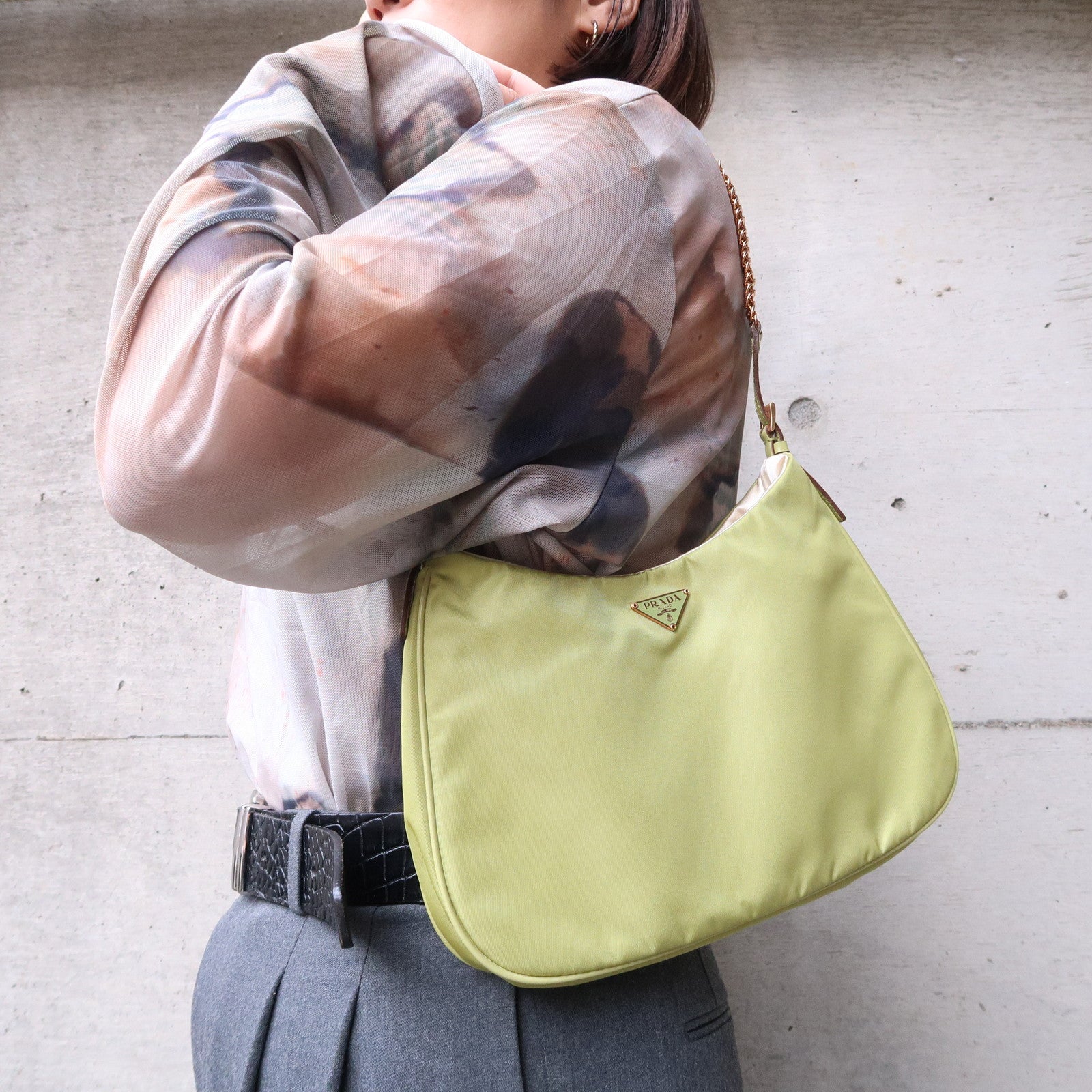 Prada green Re-Nylon Shoulder Bag