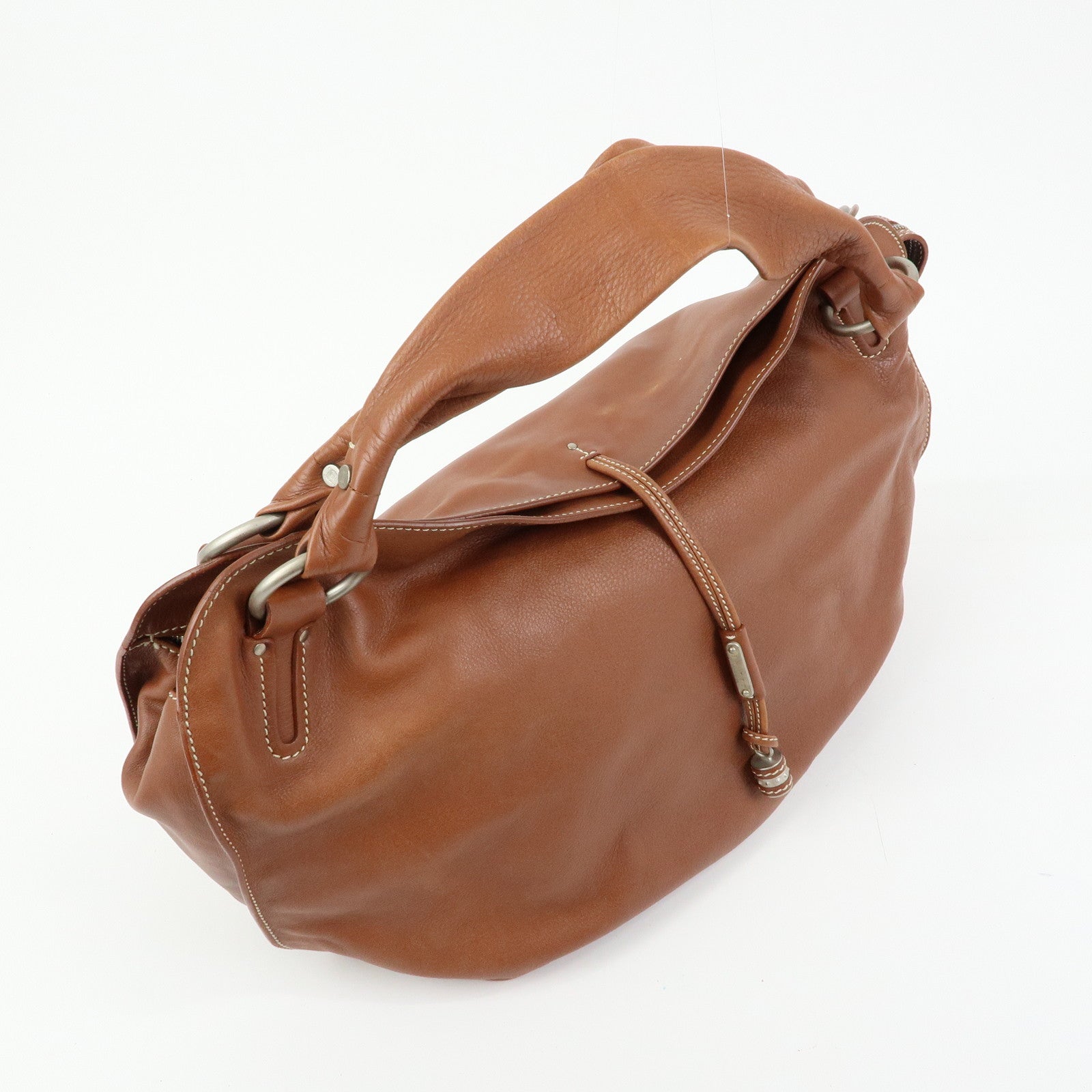 CELINE Bittersweet Leather Shoulder Bag Hand Bag Brown