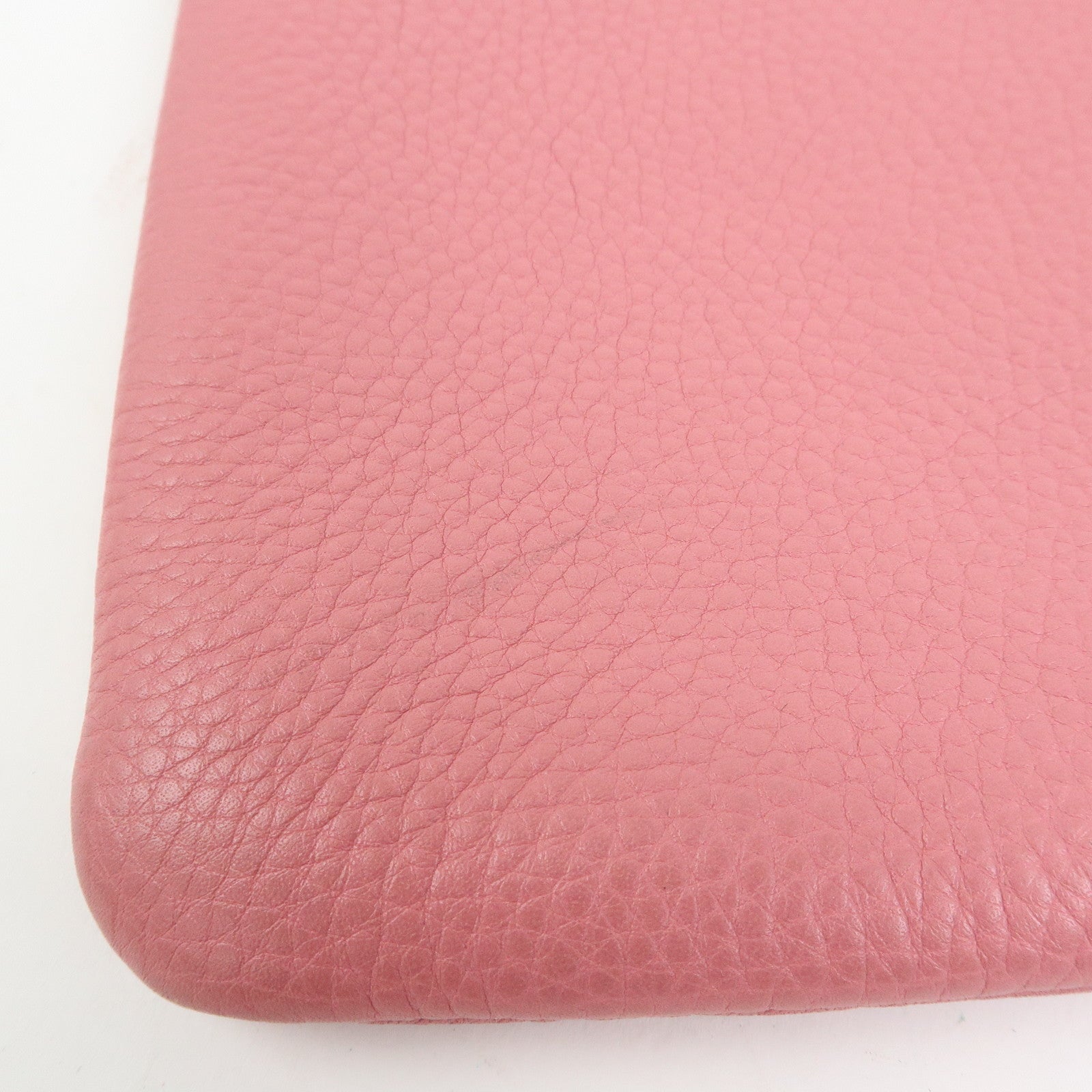 GUCCI Bamboo Leather Clutch Bag Pouch Tassel Charm Pink 376858