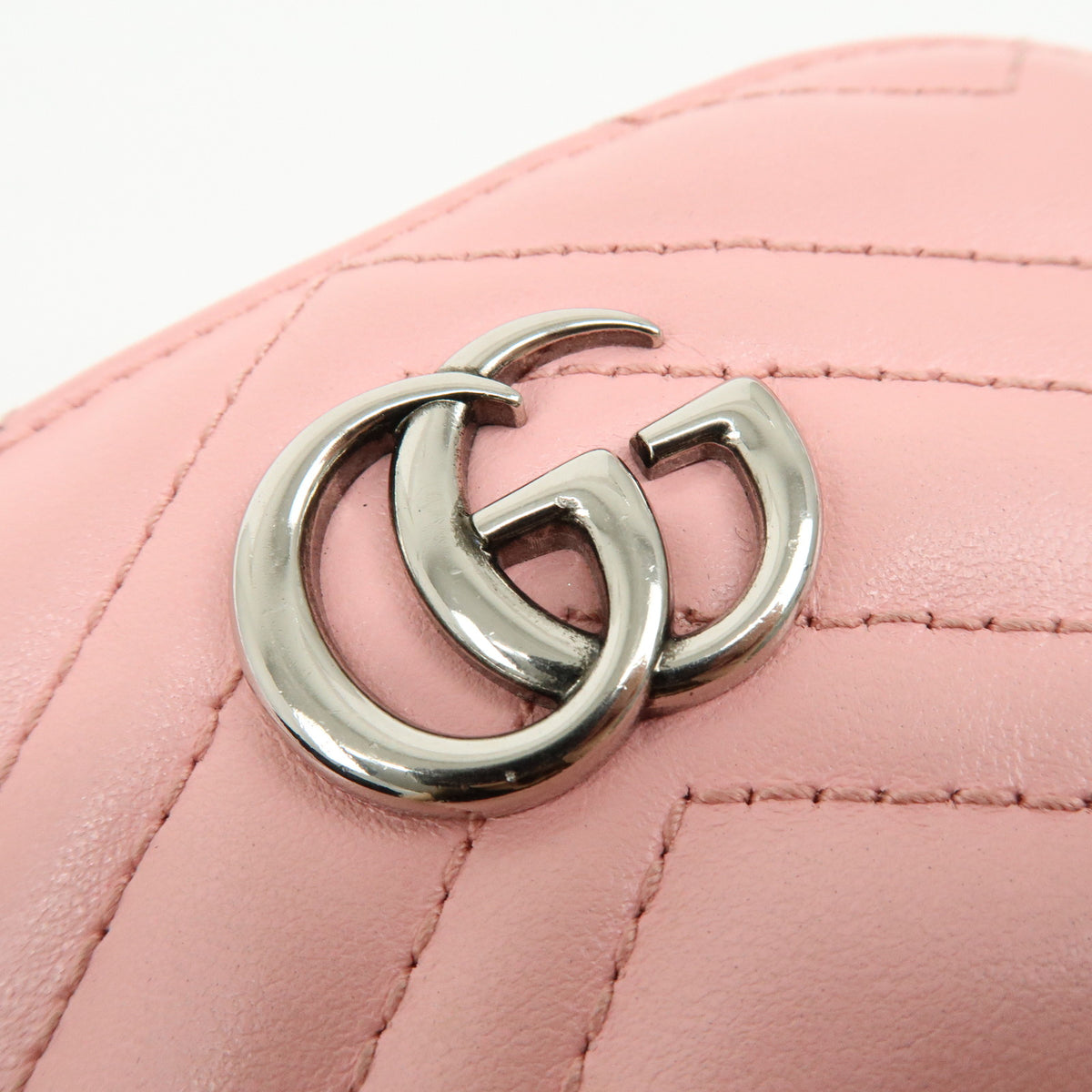 GUCCI GG Marmont Double G Leather Cosmetic Case Key Pouch Pink 625691