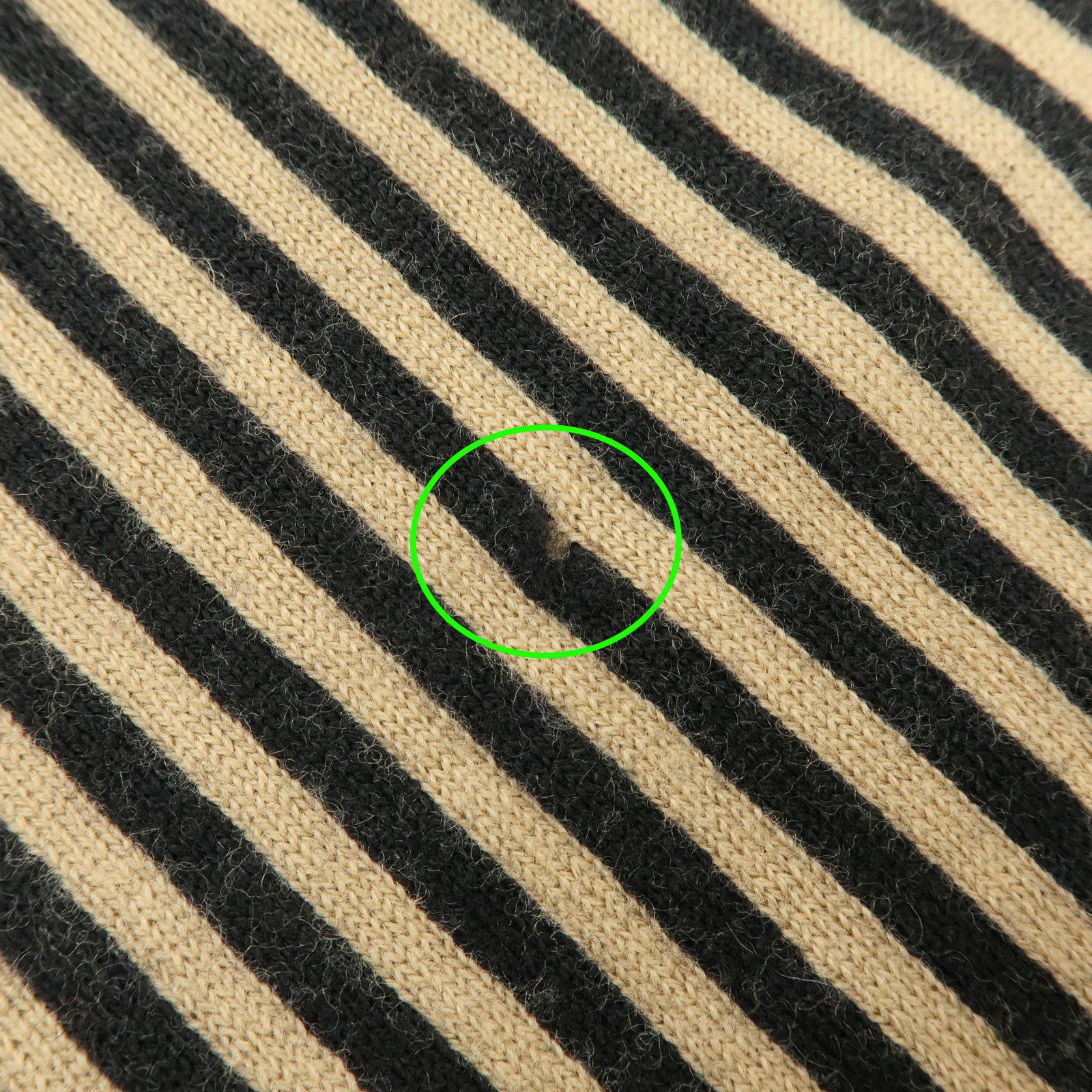 FENDI Zucca FF Logo Wool 100% Scarf Stole Stripe Beige Black