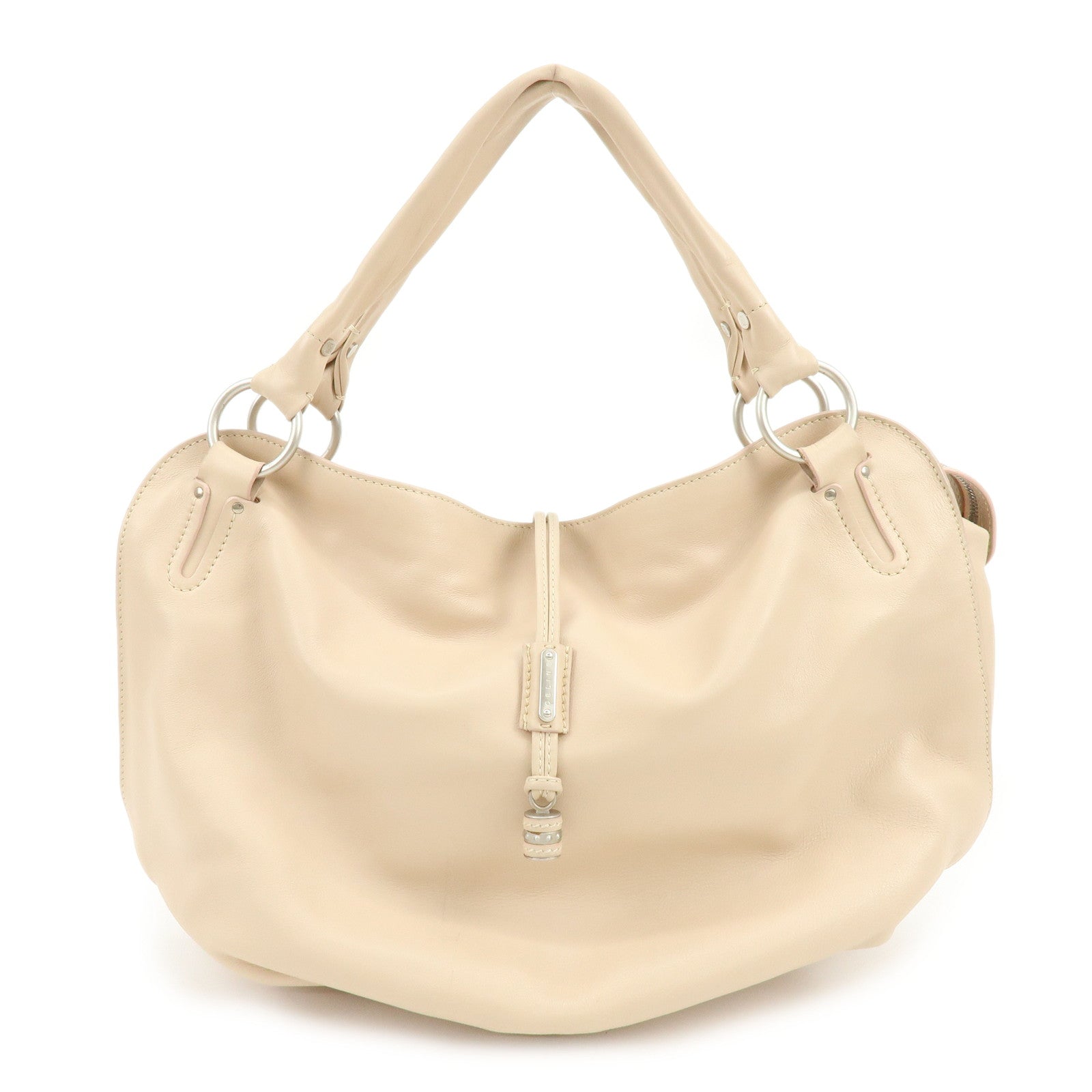 CELINE Bittersweet Leather Shoulder Bag Hand Bag Pink Beige
