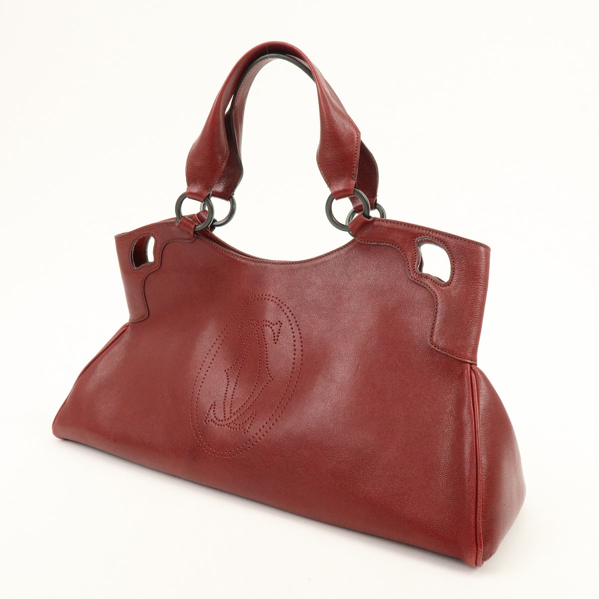 Cartier Marcello de Cartier Leather Tote Bag Hand Bag Bordeaux