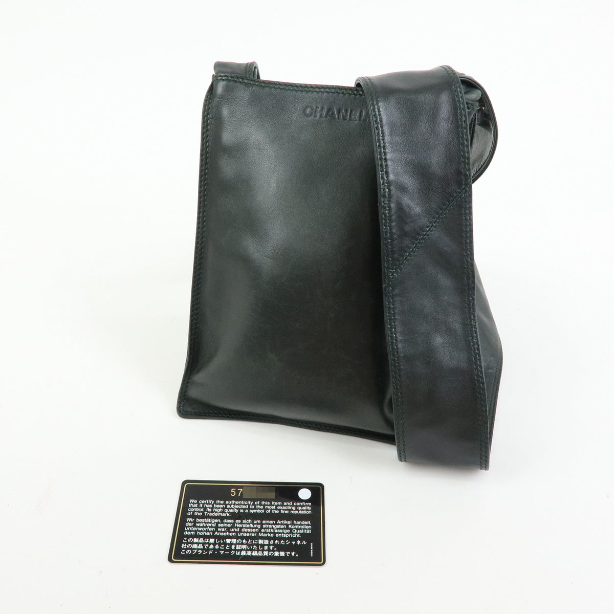 CHANEL Lamb Skin Shoulder Bag Crossbody Bag Black