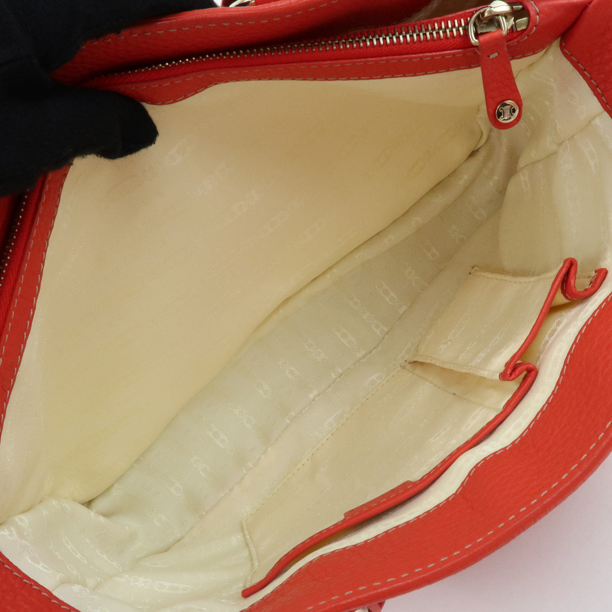 CELINE Boogie Bag Leather Hand Bag Tote Bag Red