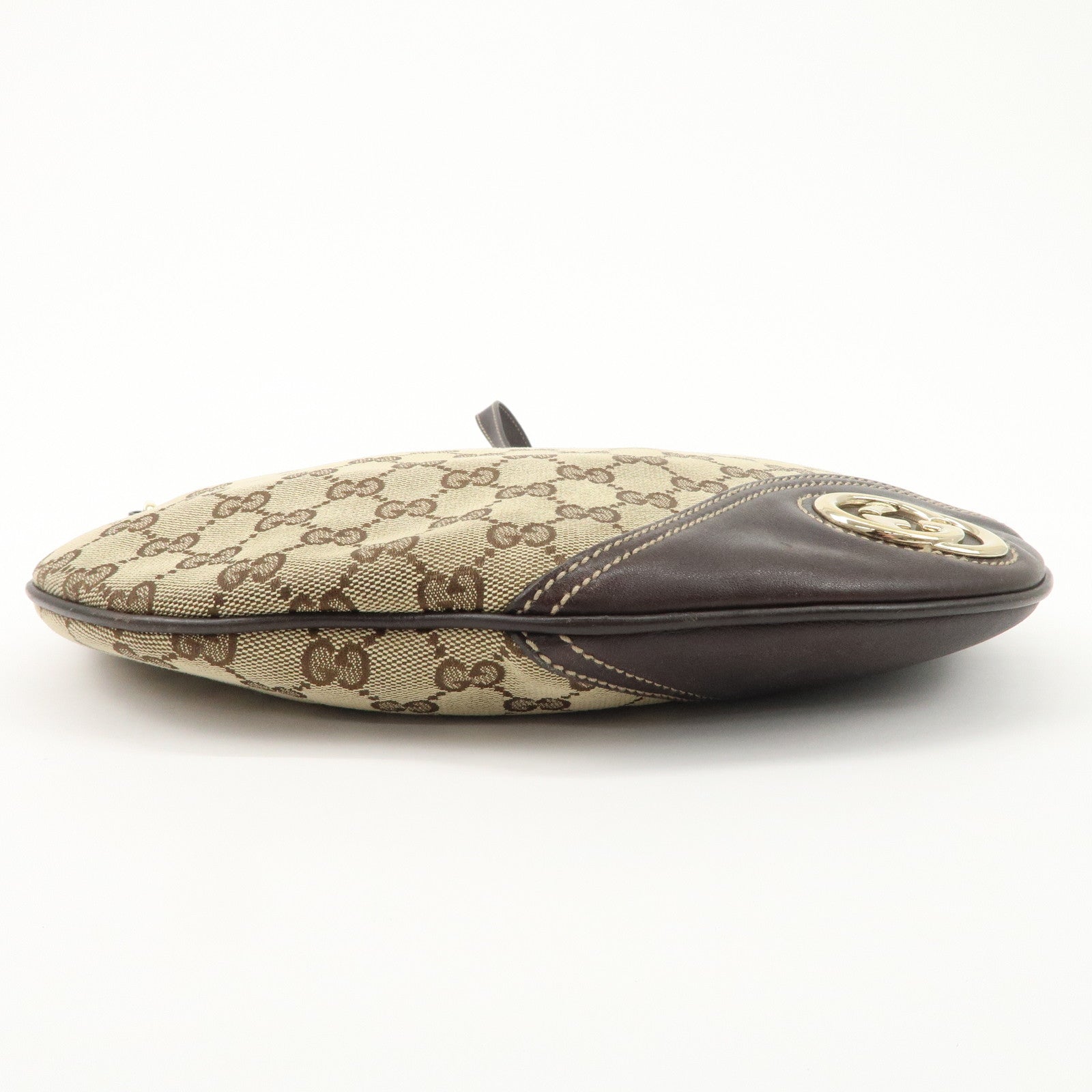 GUCCI New Brit GG Canvas Leather Shoulder Bag Beige Brown 169998 Used