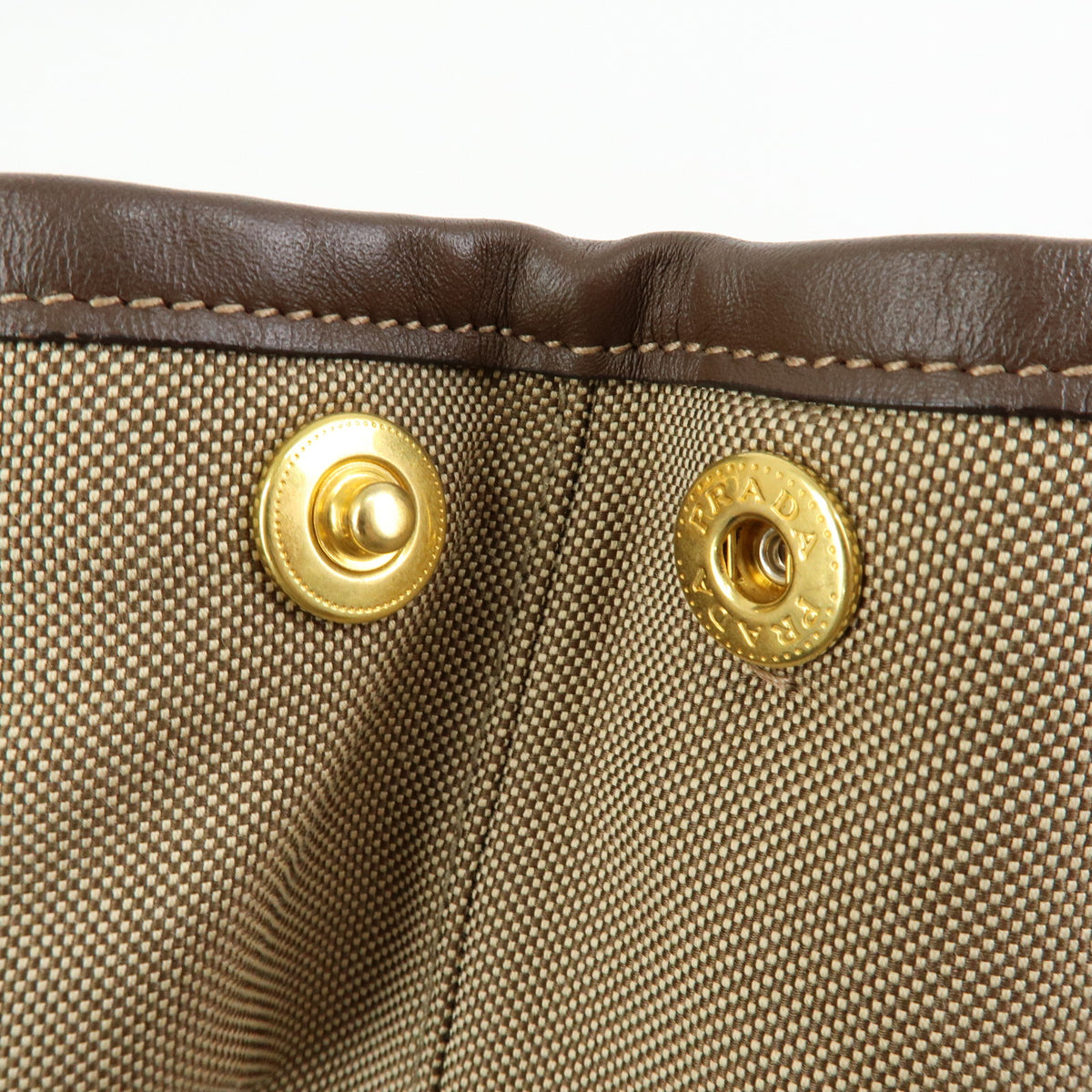 PRADA Triangle Logo Jacquard Canvas Leather 2Way Bag Hand Bag BN2832