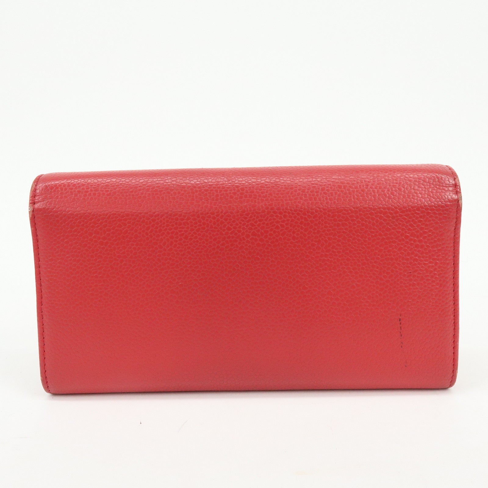CHANEL COCO Mark Caviarskin Long Flap Wallet Red A50070
