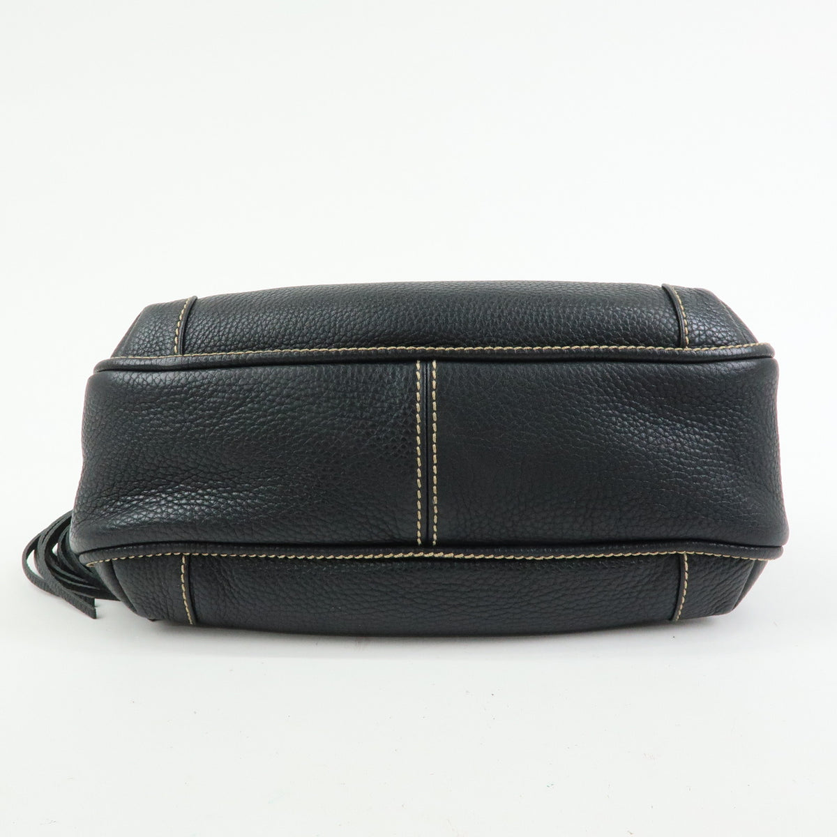 CHANEL LAX Leather Shoulder Bag Hand Bag Tassel Black A23055