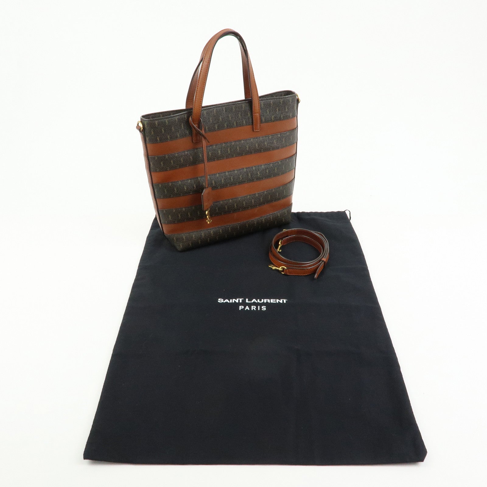 SAINT LAURENT PARIS Le Monogramme Toy Shopping Bag PVC Leather Tote Bag