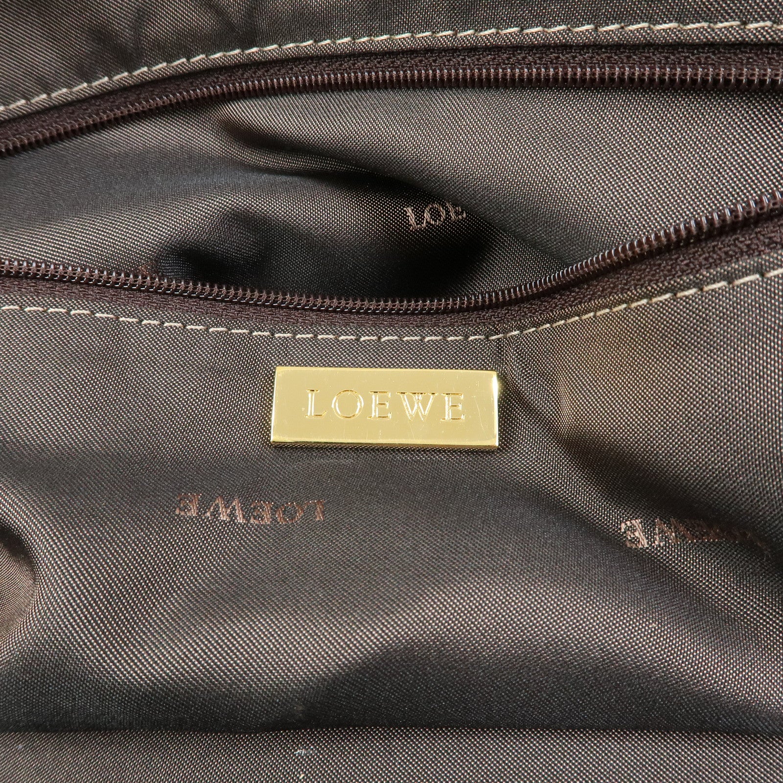 LOEWE Amazona 28 Nappa Leather Hand Bag Boston Bag Gold