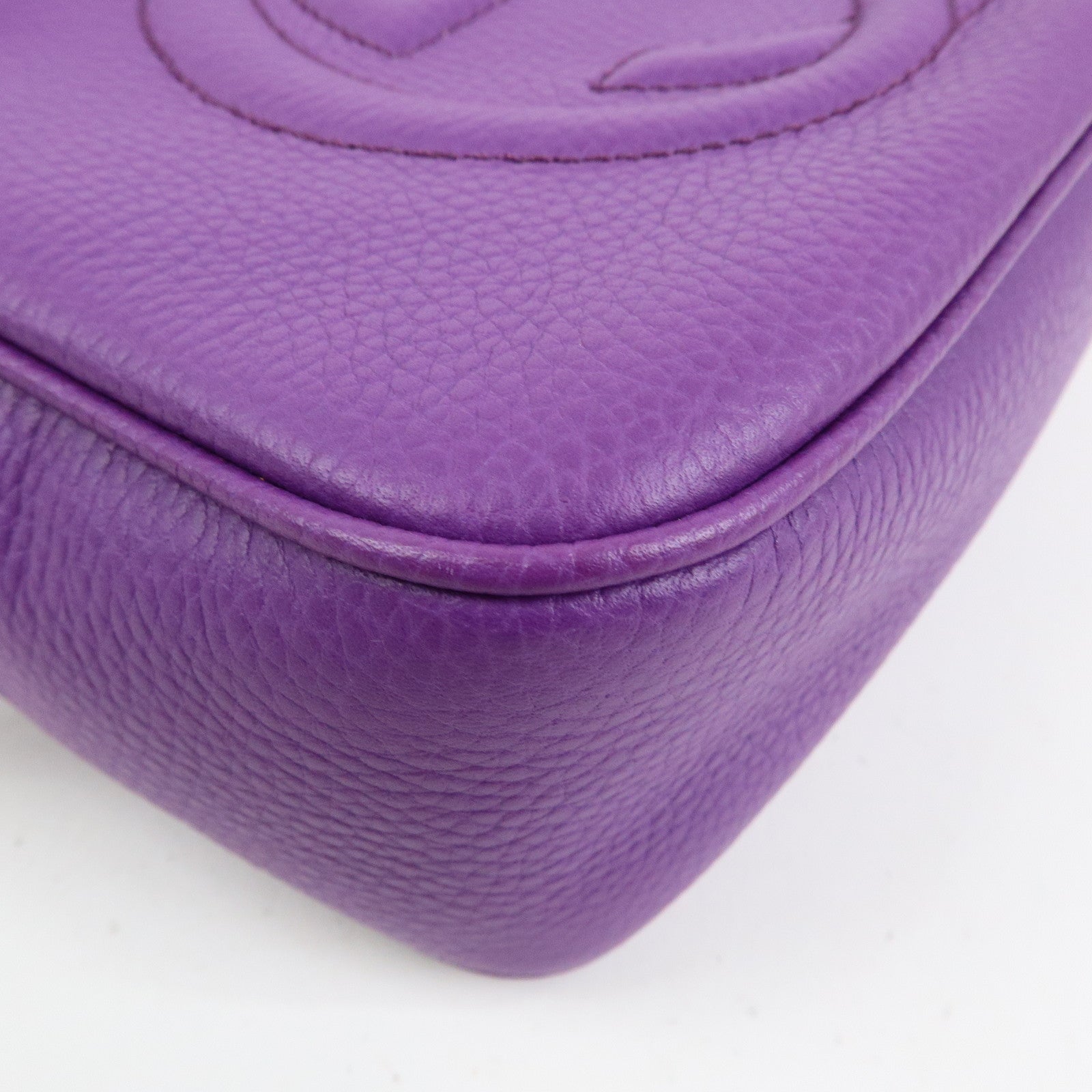 GUCCI SOHO Interlocking G Leahter Disco Bag Shoulder Bag Purple 308364