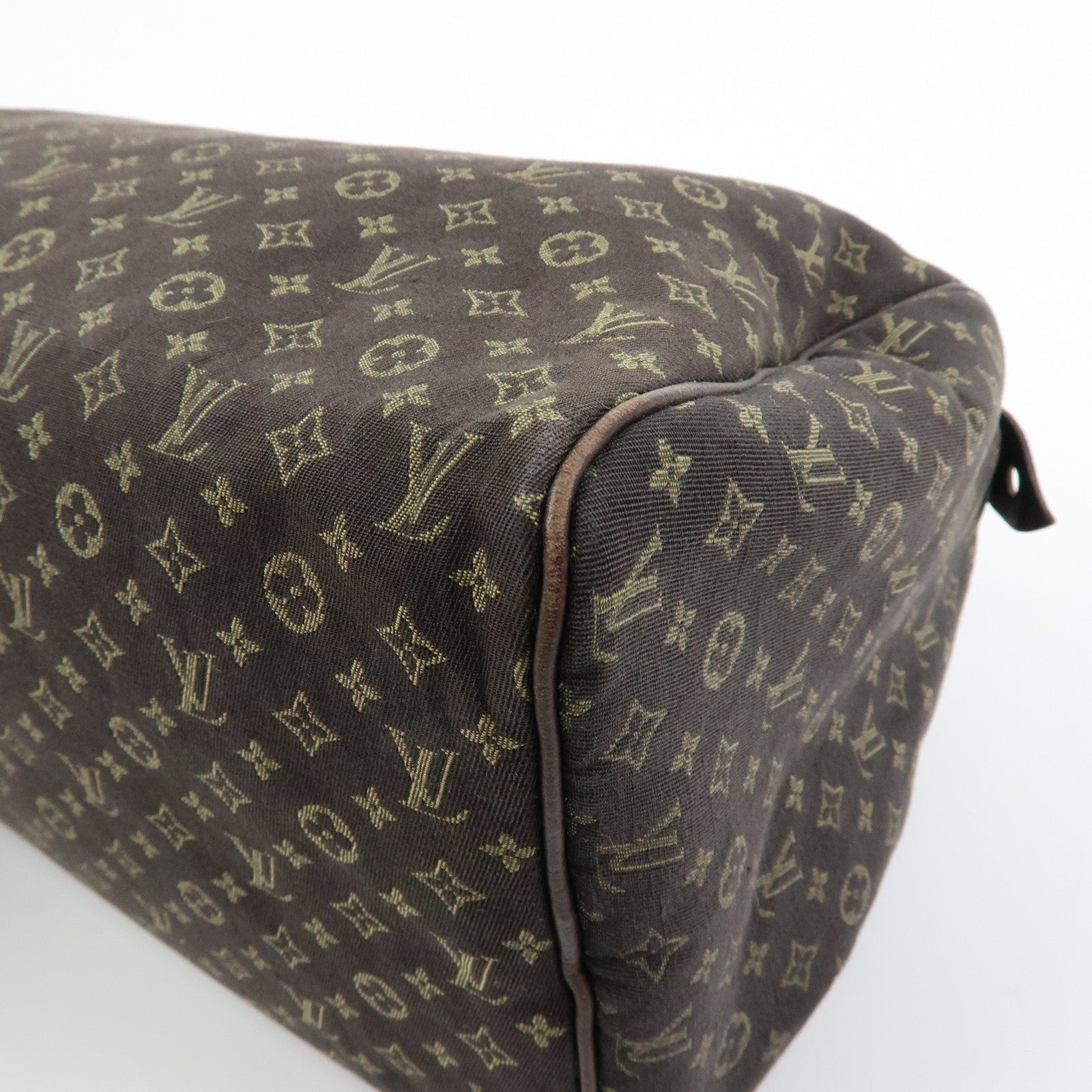 Louis Vuitton Monogram Mini Lin Speedy 30 Boston Hand Bag Ebene M95224