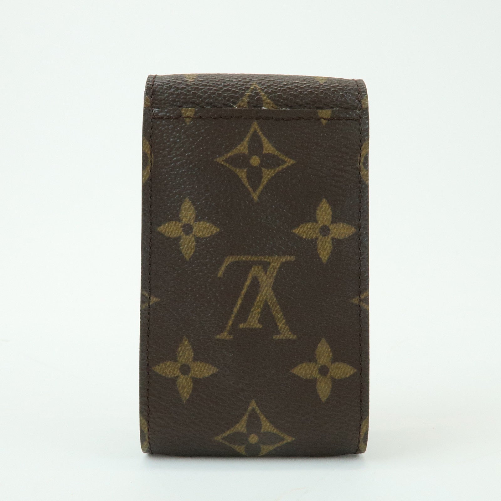 Louis Vuitton Monogram Canvas Porte Cles Badge Key Case Brown