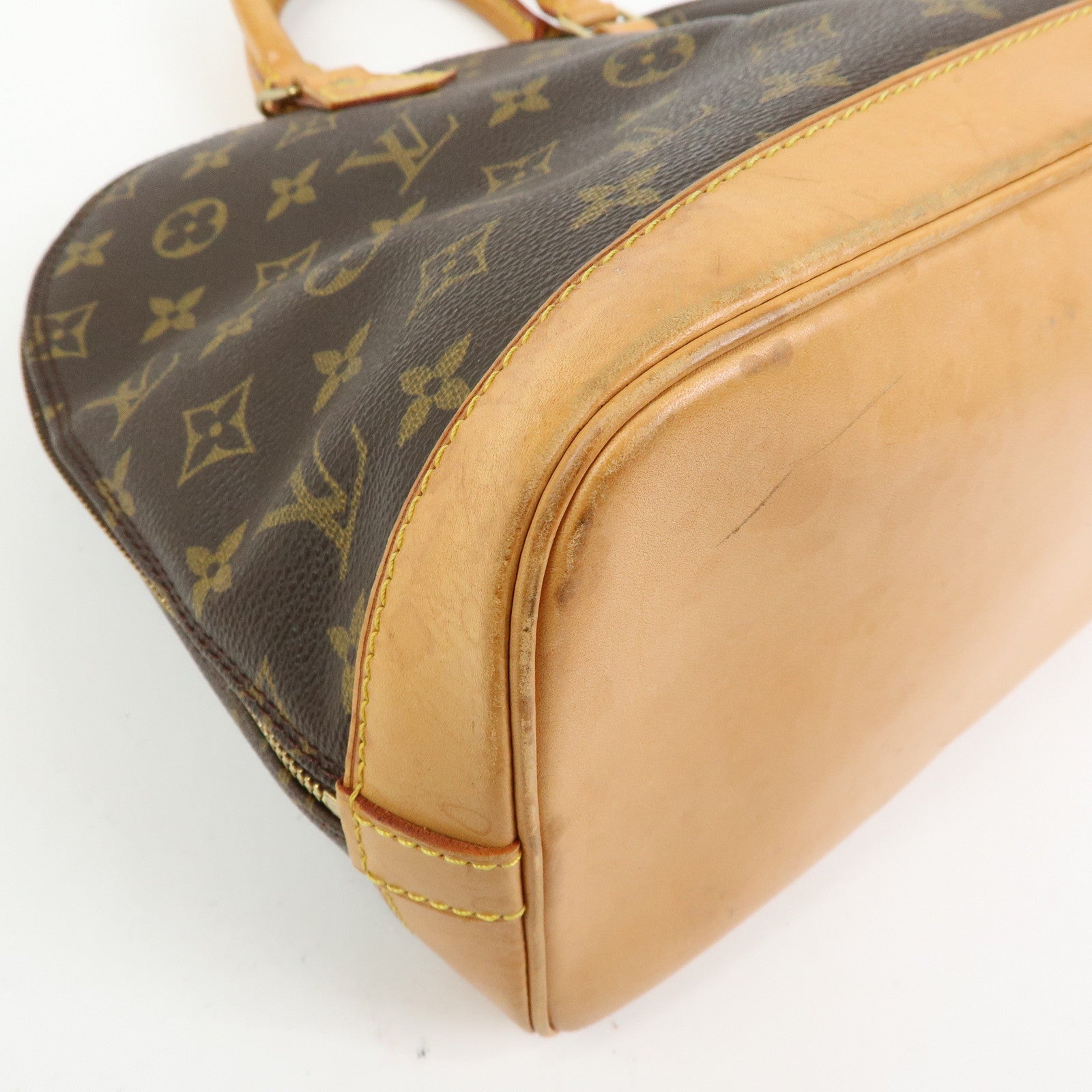 Louis Vuitton Monogram Alma PM Canvas Leather Hand Bag Brown M51130