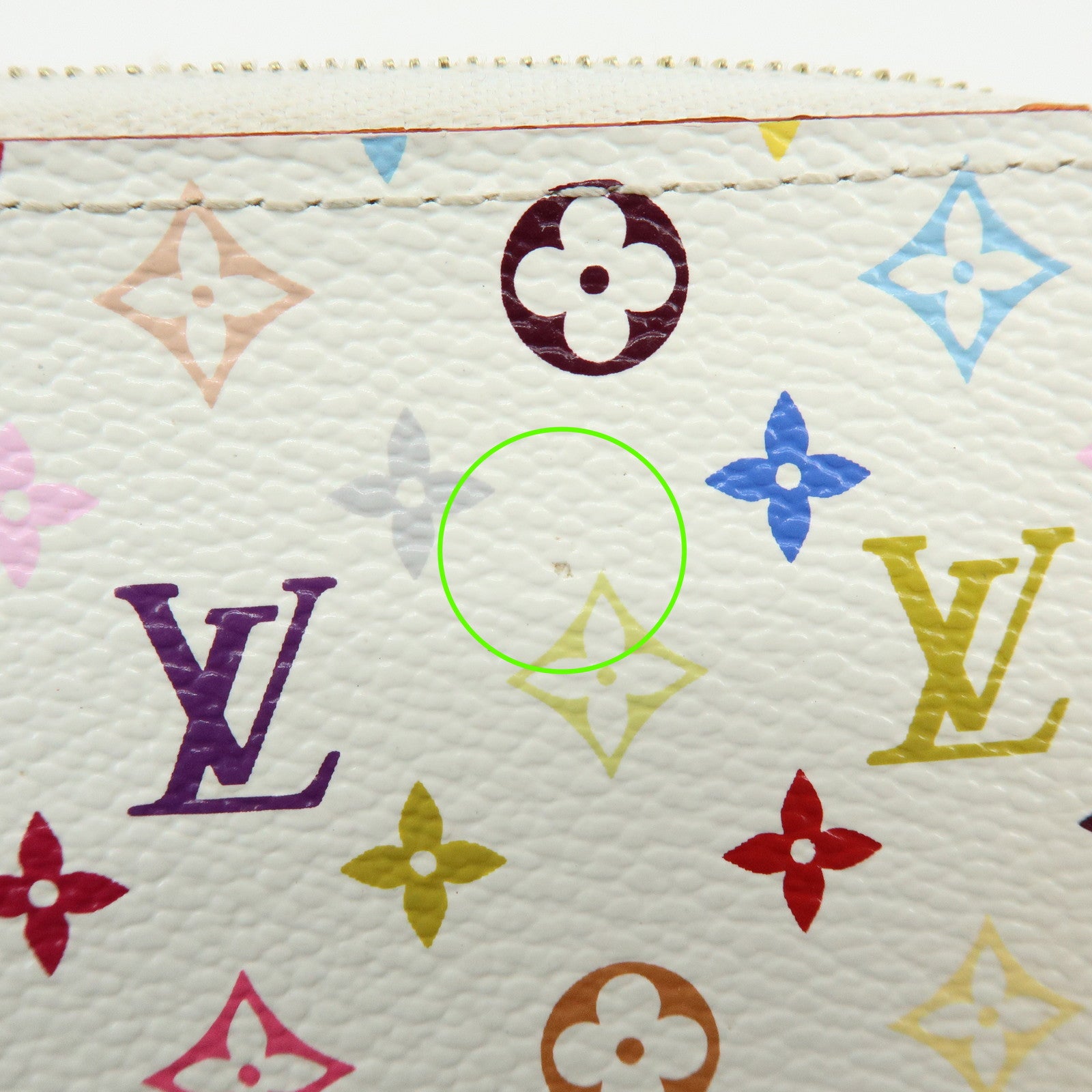 Louis Vuitton Monogram Multicolor Round Zippy Coin Purse Blanc M93741