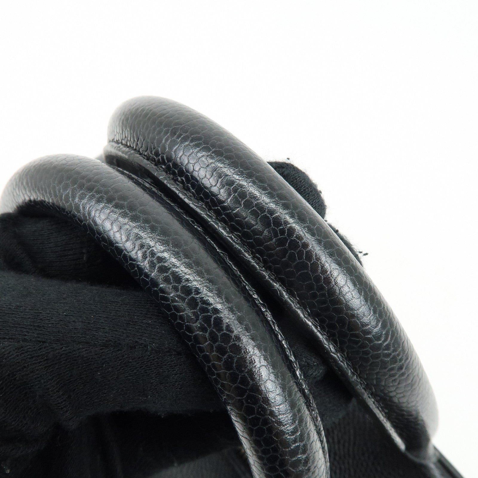 CHANEL Matelasse COCO Mark Caviarskin Boston Bag Hand Bag Black A20997