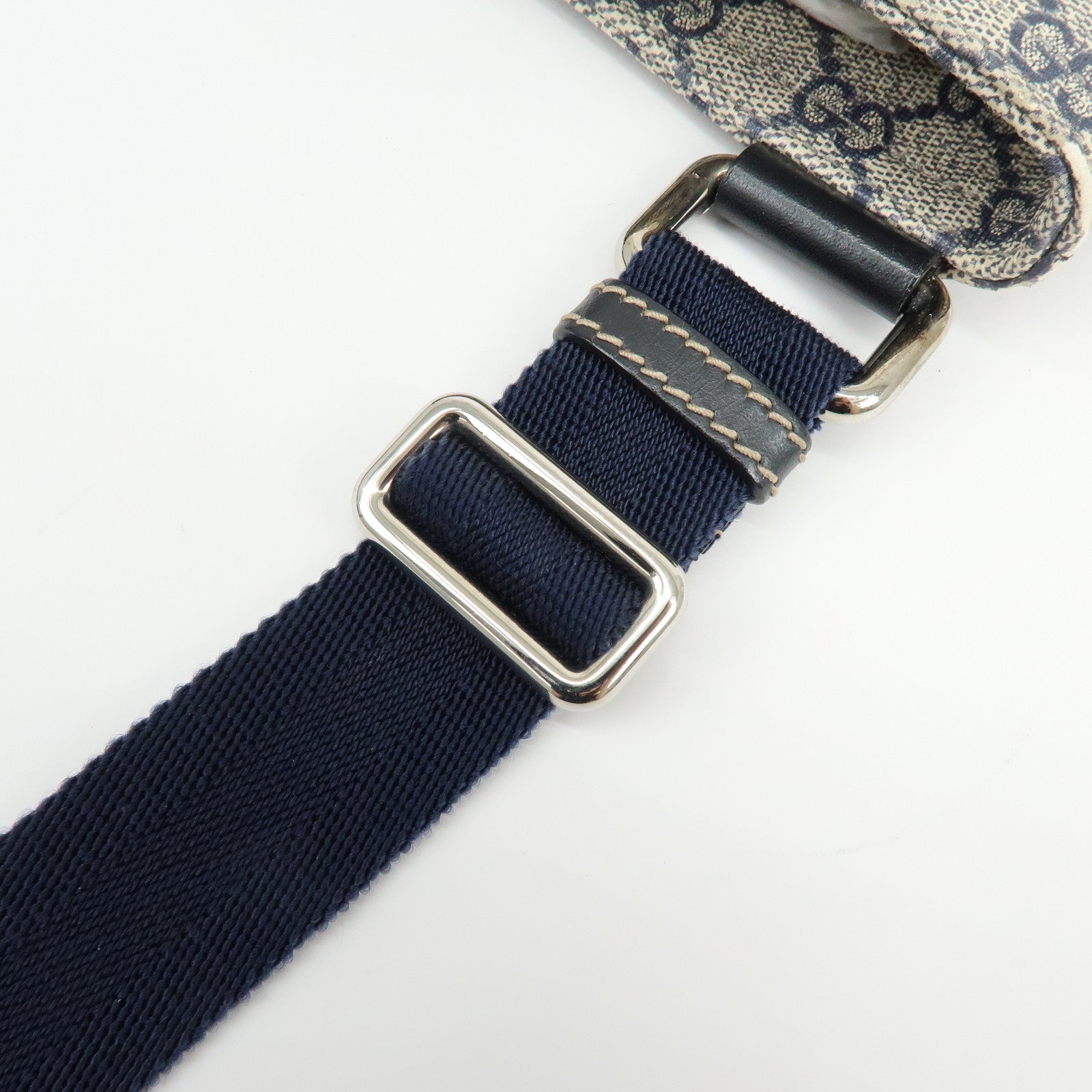 GUCCI GG Supreme Leather Shoulder Crossbody Bag Blue Beige 295257