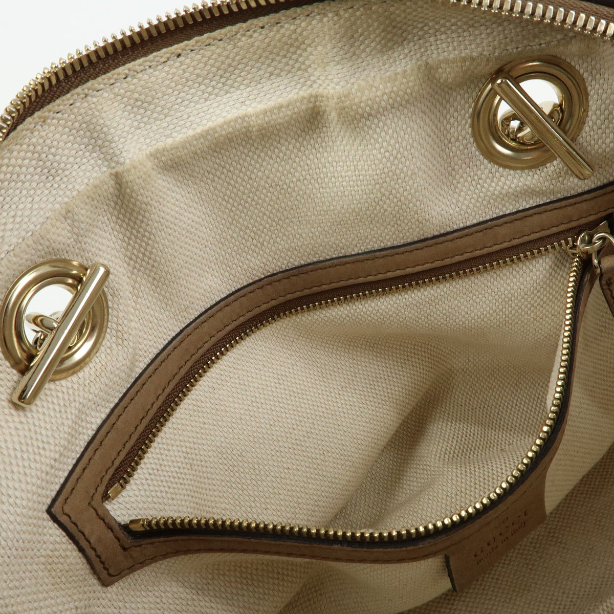 GUCCI SOHO Interlocking G Leather Chain Shoulder Bag Biege 308983