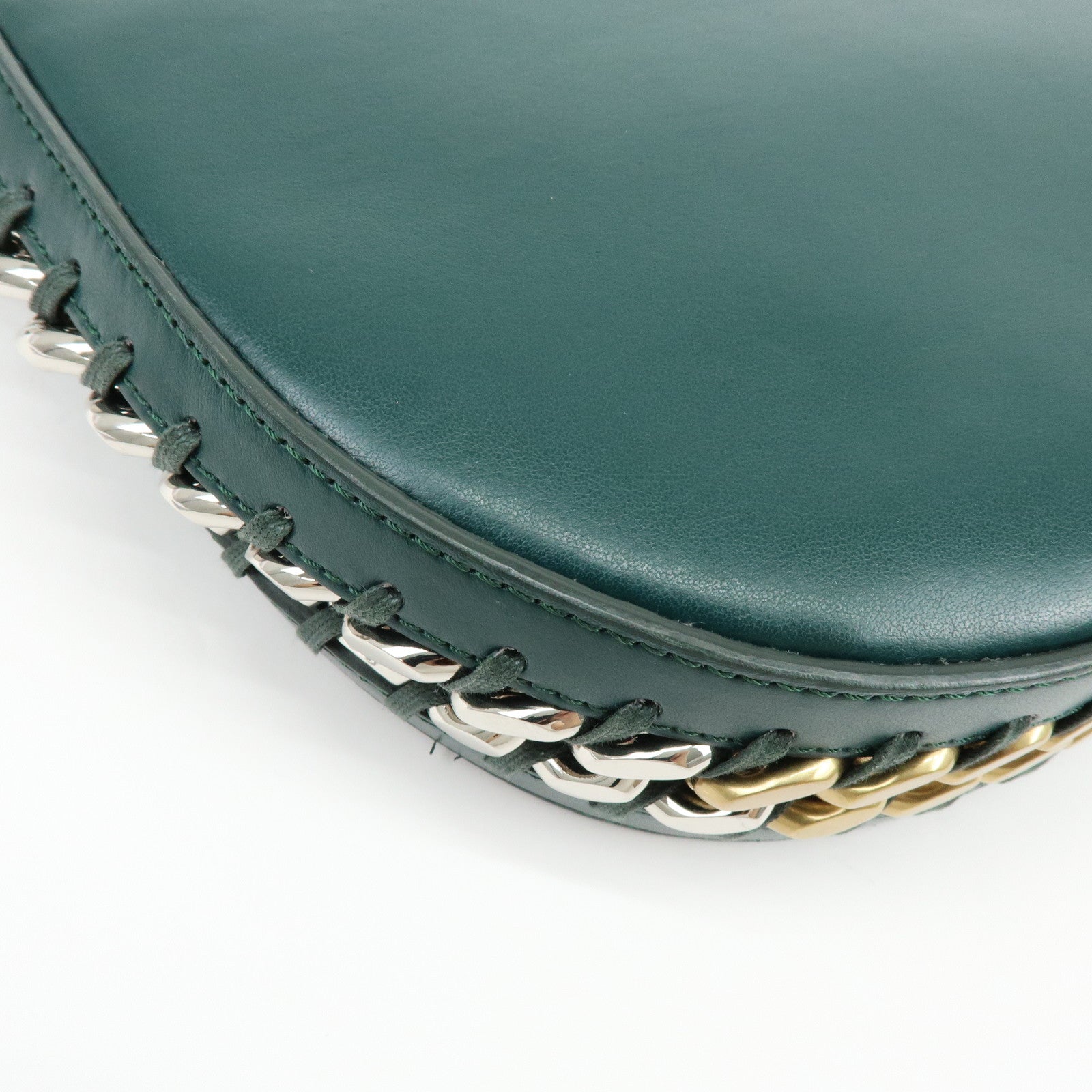 STELLA MCCARTNEY Frayme Medium Faux Leather Shoulder Bag Green