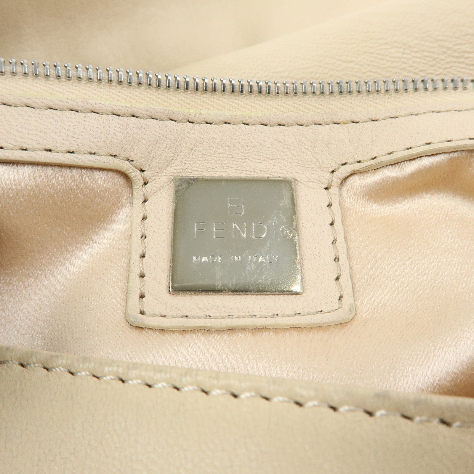 FENDI Mamma Baguette Nappa Leather Shoulder Bag Hand Bag Ivory