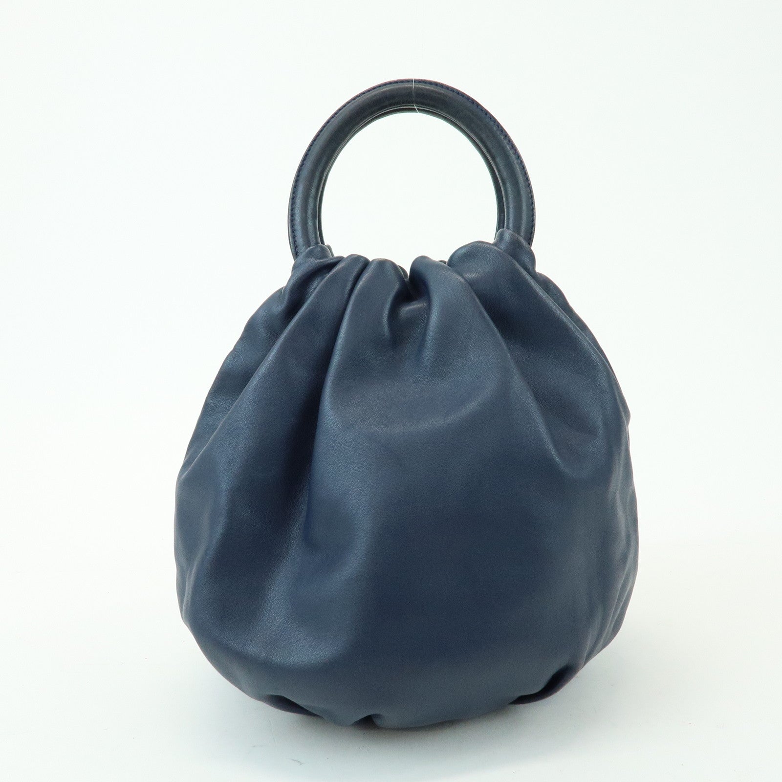 LOEWE Anagram Nappa Leather 2Way Bag Hand Bag Shoulder Bag Navy