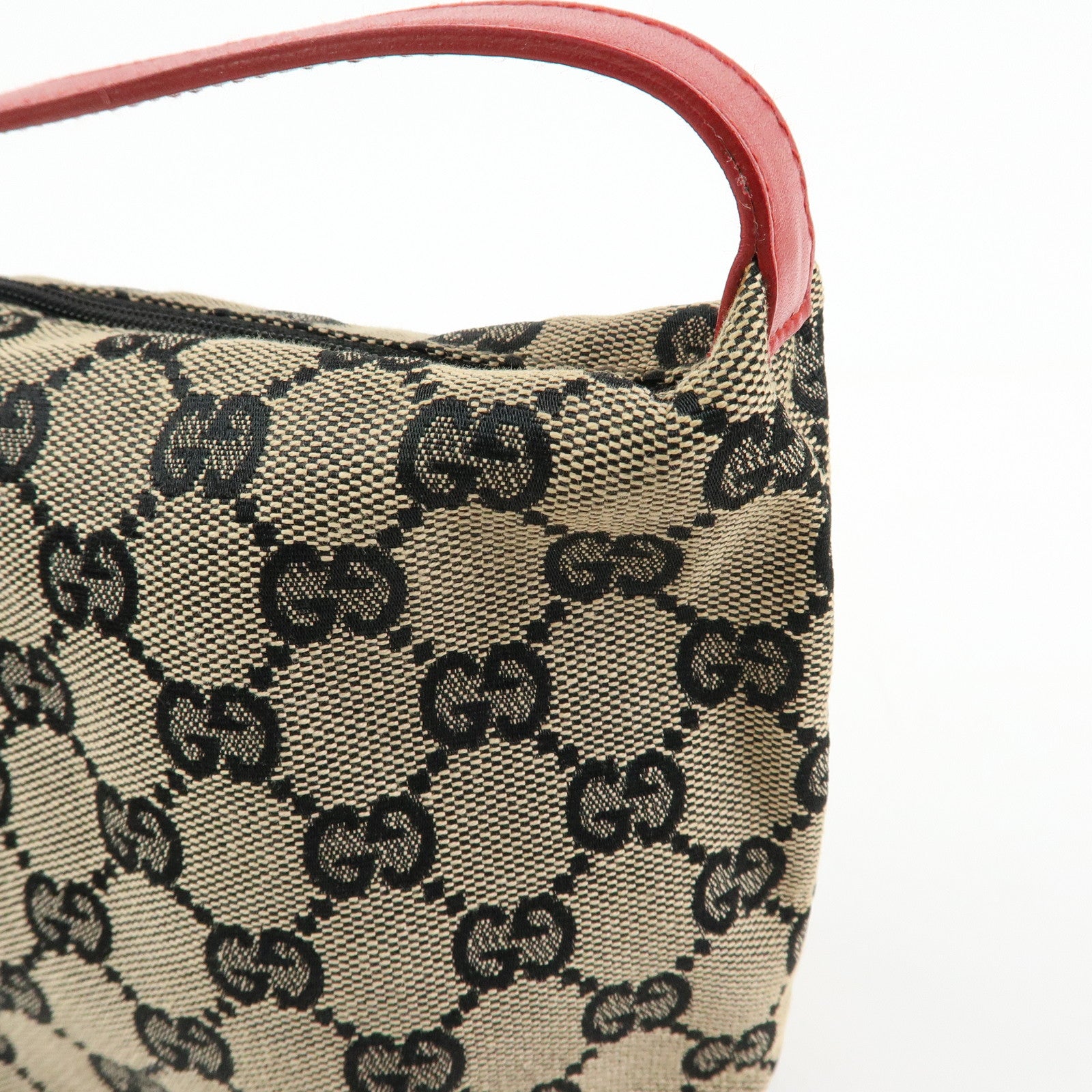 GUCCI GG Canvas Leather Vanity Accessory Pochette Mini Pouch 0391147