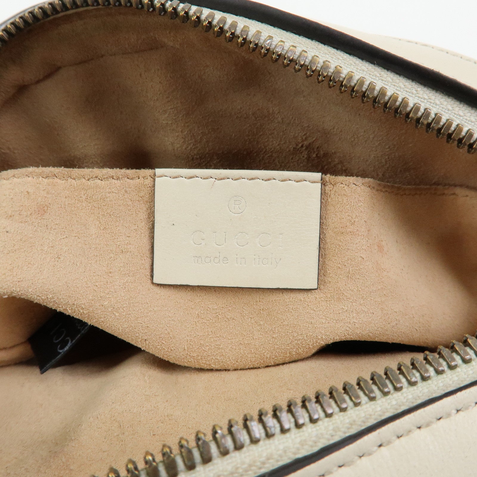 GUCCI GG Marmont Leather Waist Bag Lion Cicada Ivory 476434