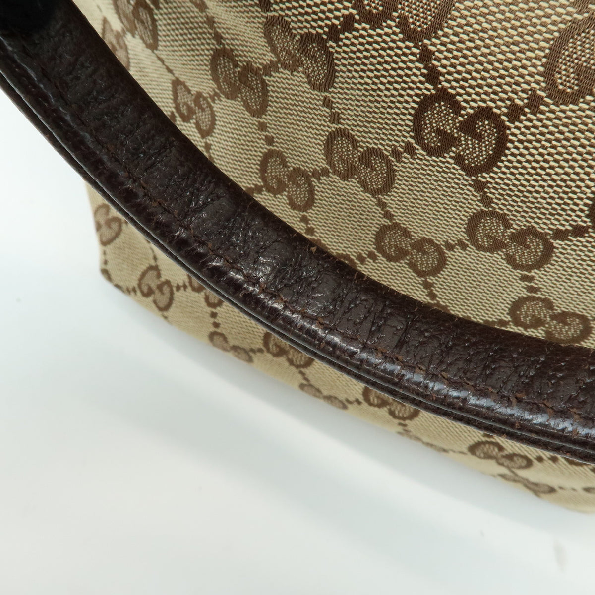 GUCCI Sherry GG Canvas Leather Tote Bag Hand Bag Beige Brown 131228