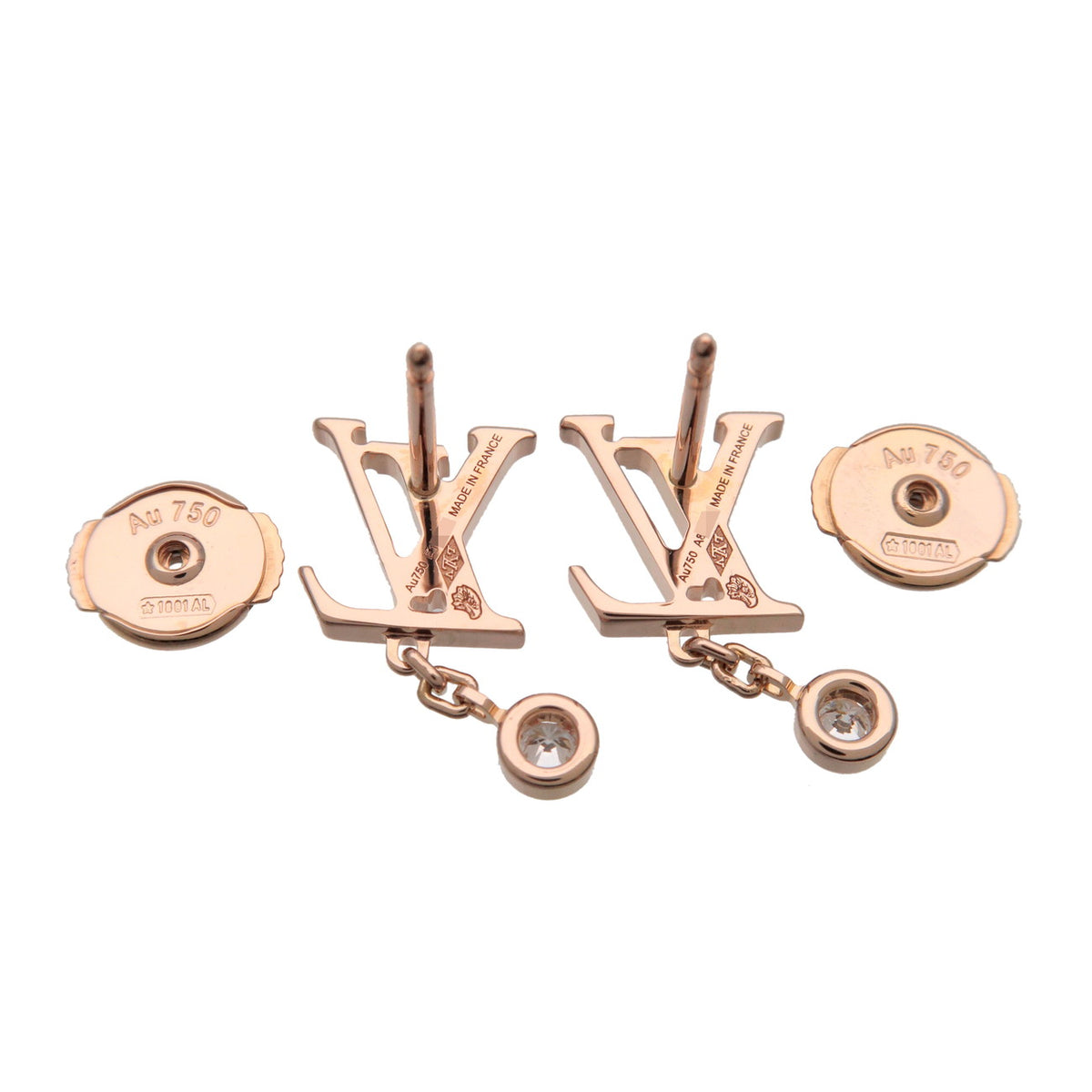 Louis Vuitton Puces Idylle Blossom LV Diamond Earrings K18 750PG Q96549