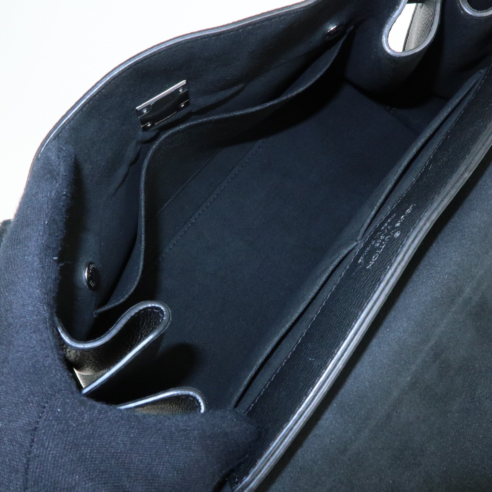Louis Vuitton Lockme Ever MM Calf Leather 2Way Hand Bag Black M51395