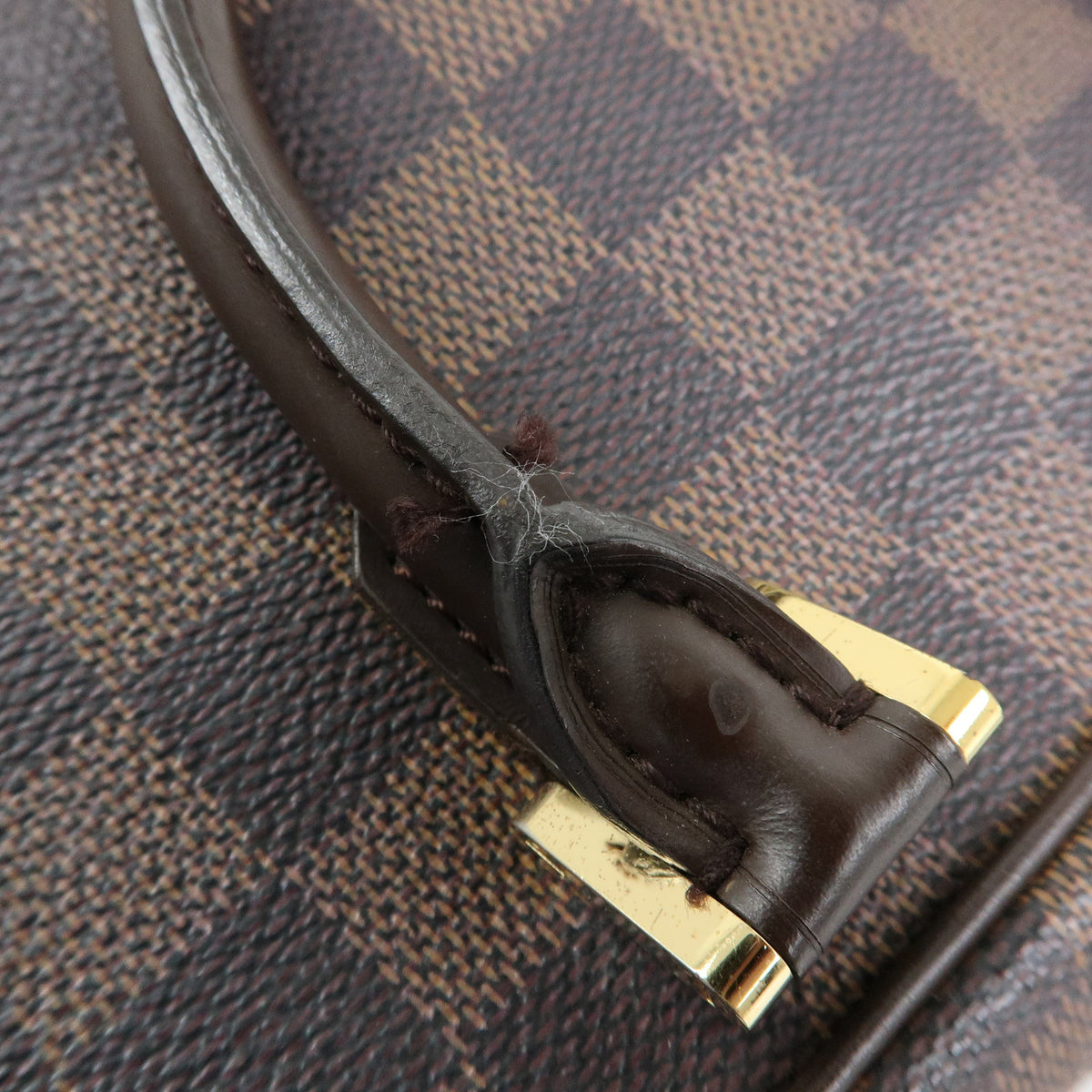 Louis Vuitton Saria Mini Damier Ebene Canvas Leather Hand Bag N51286