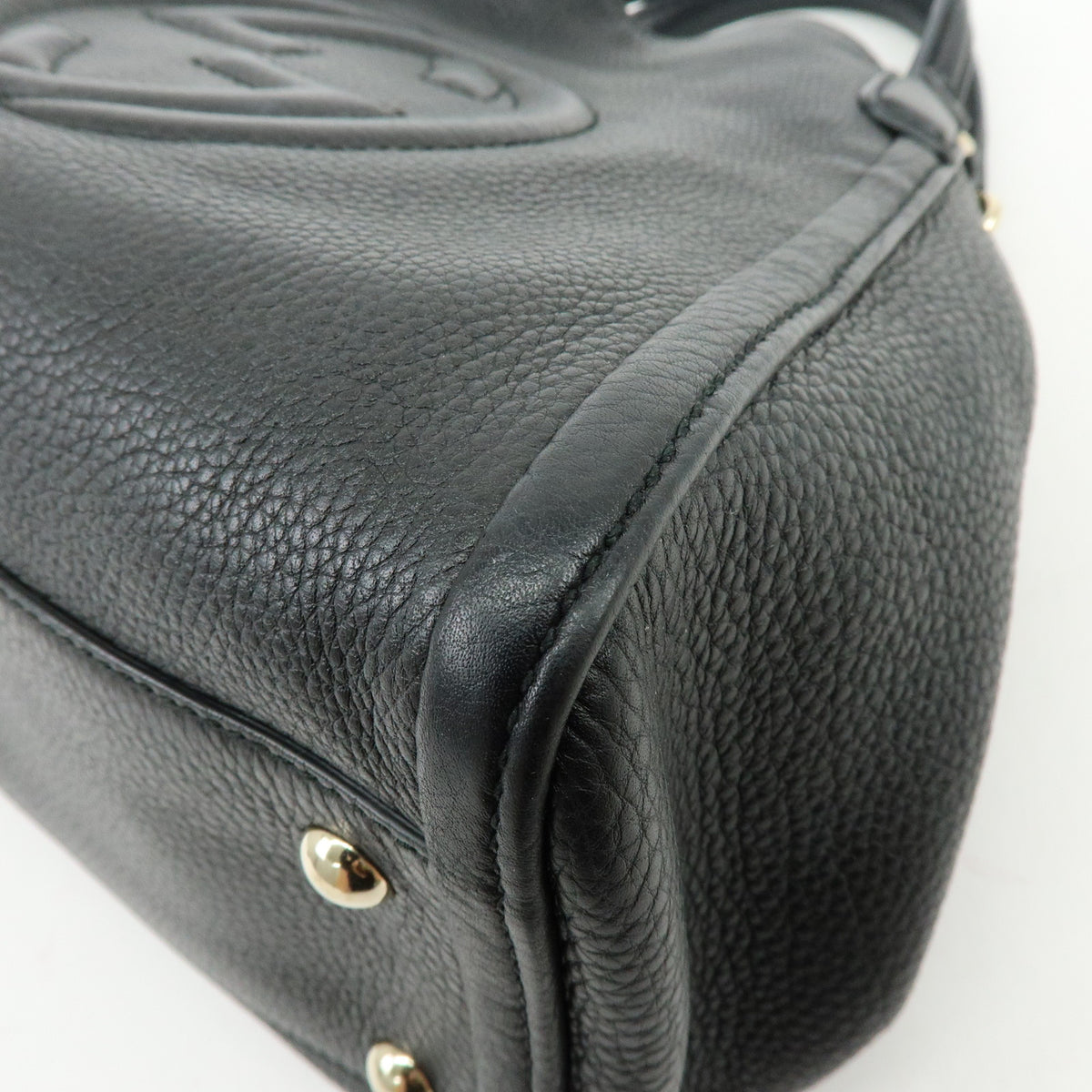 GUCCI SOHO Interlocking G Leather 2Way Bag Hand Bag Black 336751