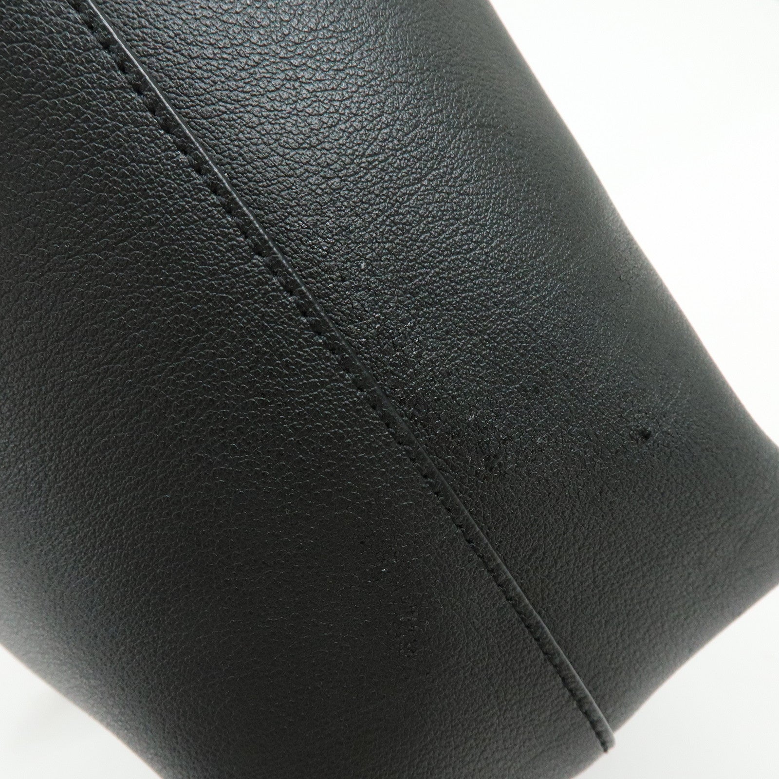SAINT LAURENT Leather Sac Shopping Tote Bag Shoulder Bag Black 467946