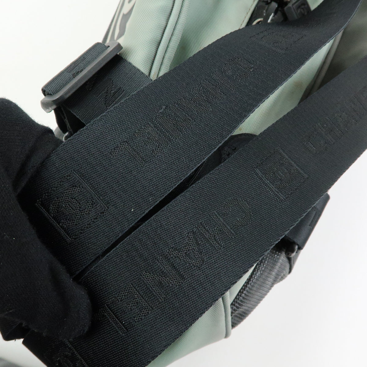 CHANEL Sport Line Nylon Canvas  Boston Bag Black Emerald Green