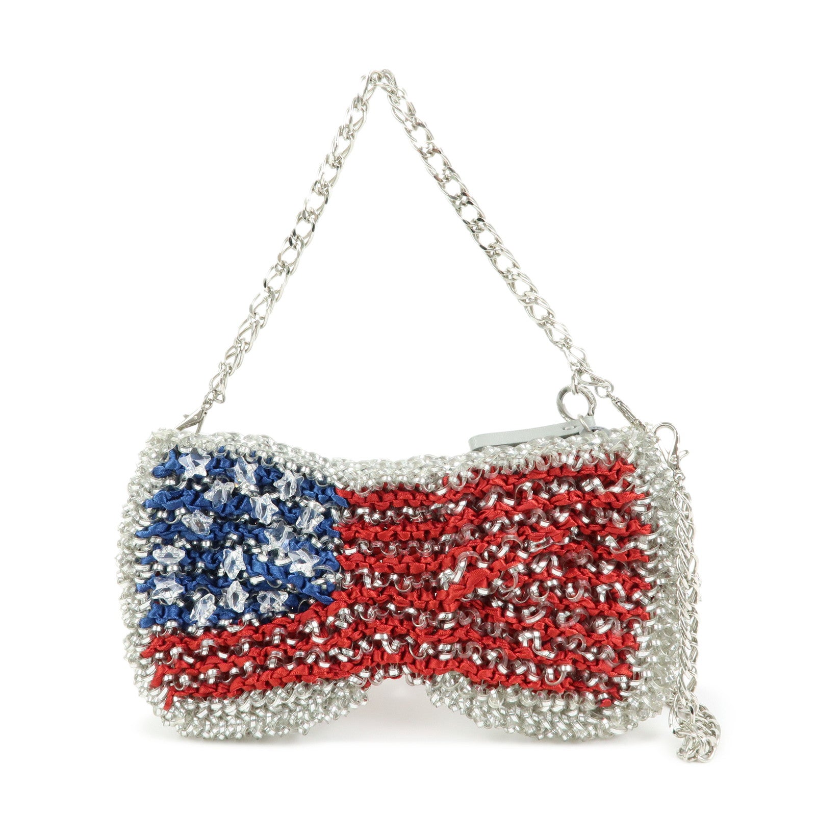 ANTEPRIMA Wire Bag PVC Satin 2Way Hand Shoulder Bag USA Flag