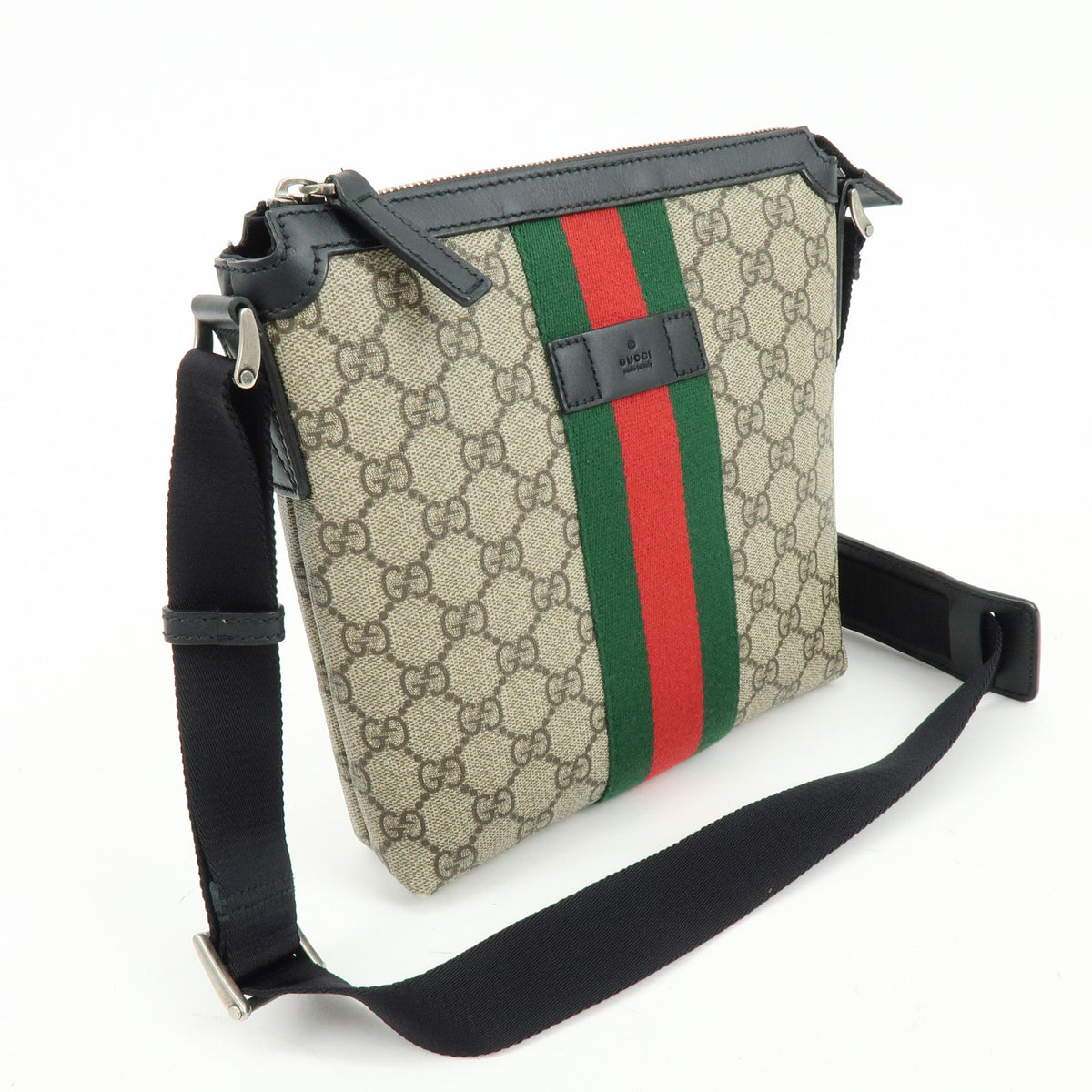GUCCI Sherry GG Supreme Leather Shoulder Crossbody Bag Beige 471454
