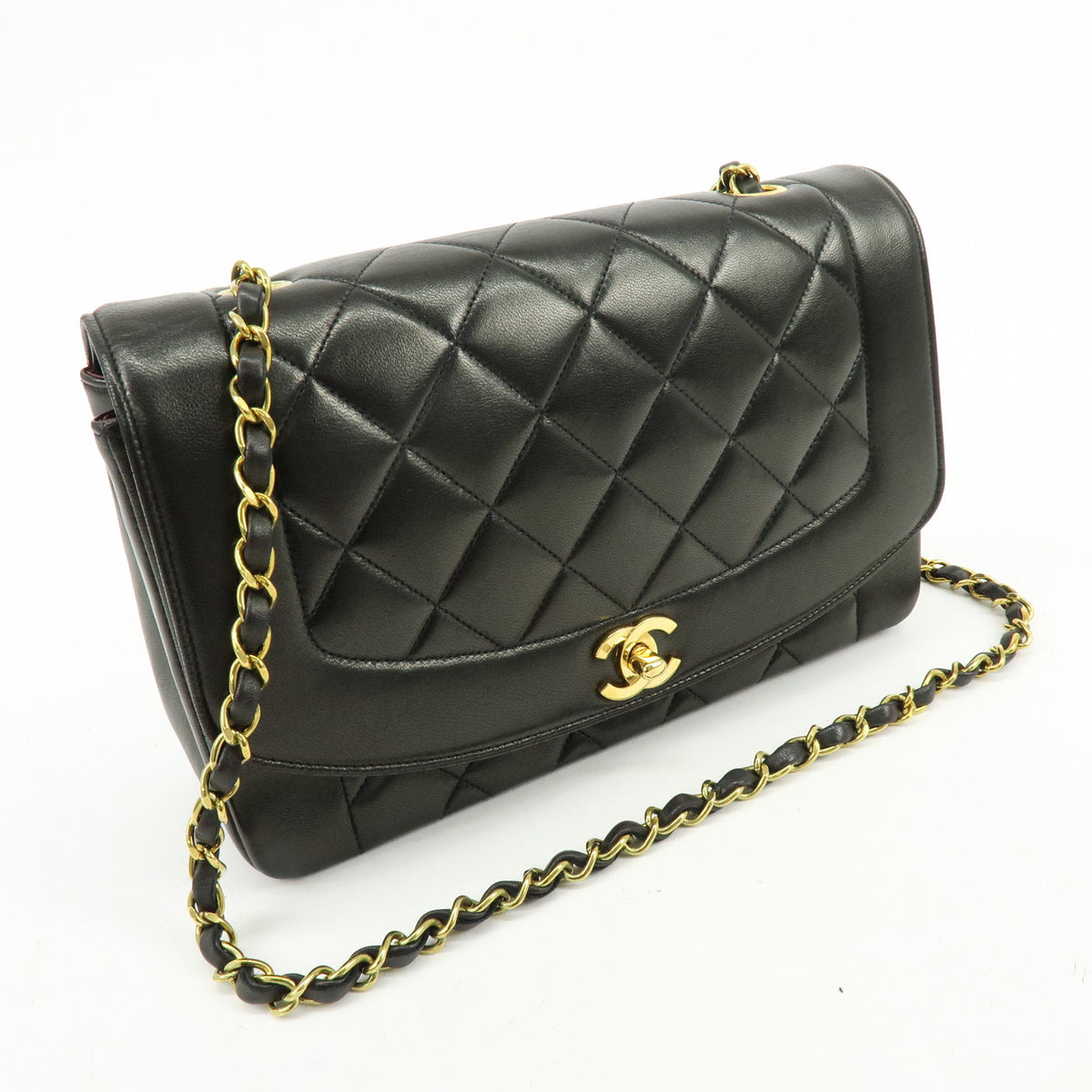 CHANEL Matelasse Timeless Classic Diana 25 Chain Shoulder Bag A01165