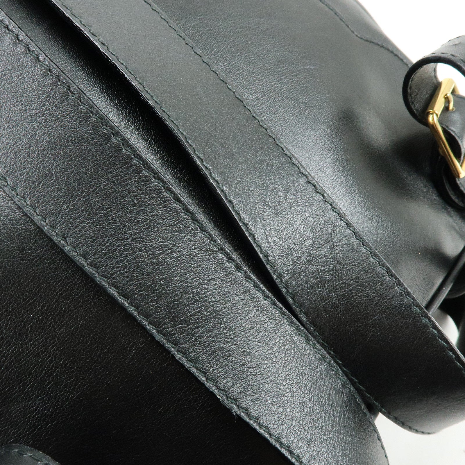 GUCCI Bamboo Leather Backpack Rucksack Black 003・2058・0016