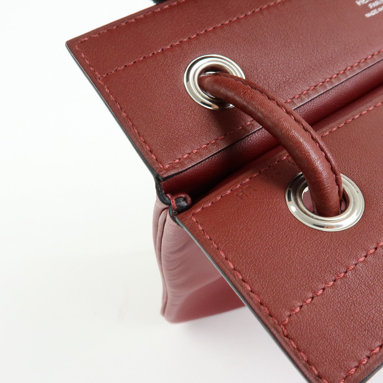 HERMES Sac Aline Mini Veau Swift Shoulder Bag C Stamped Rouge H
