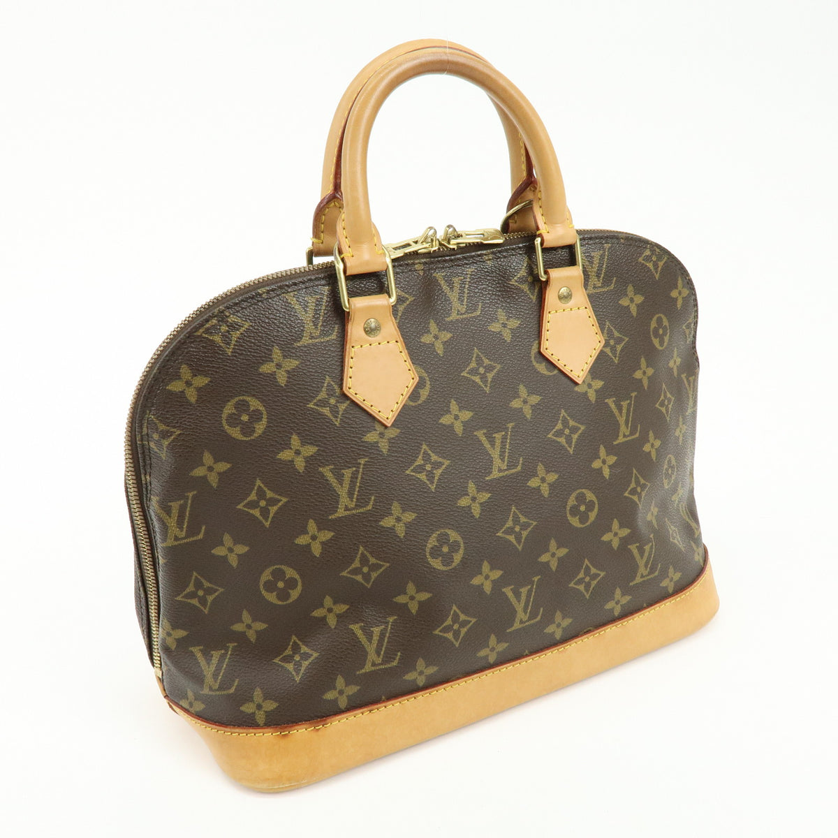 Louis Vuitton Monogram Alma Canvas Leather Hand Bag Brown M51130