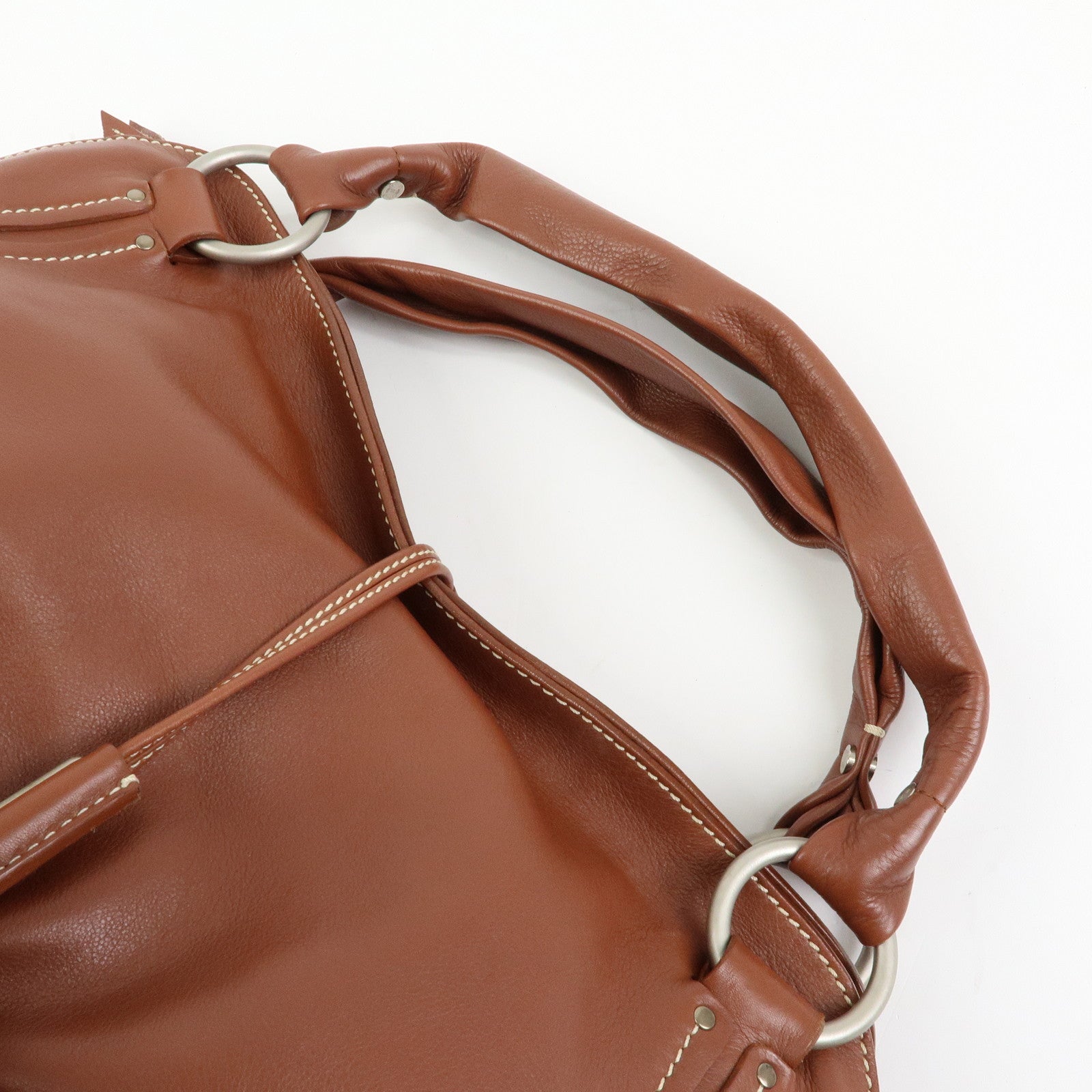 CELINE Bittersweet Leather Shoulder Bag Tote Bag Brown