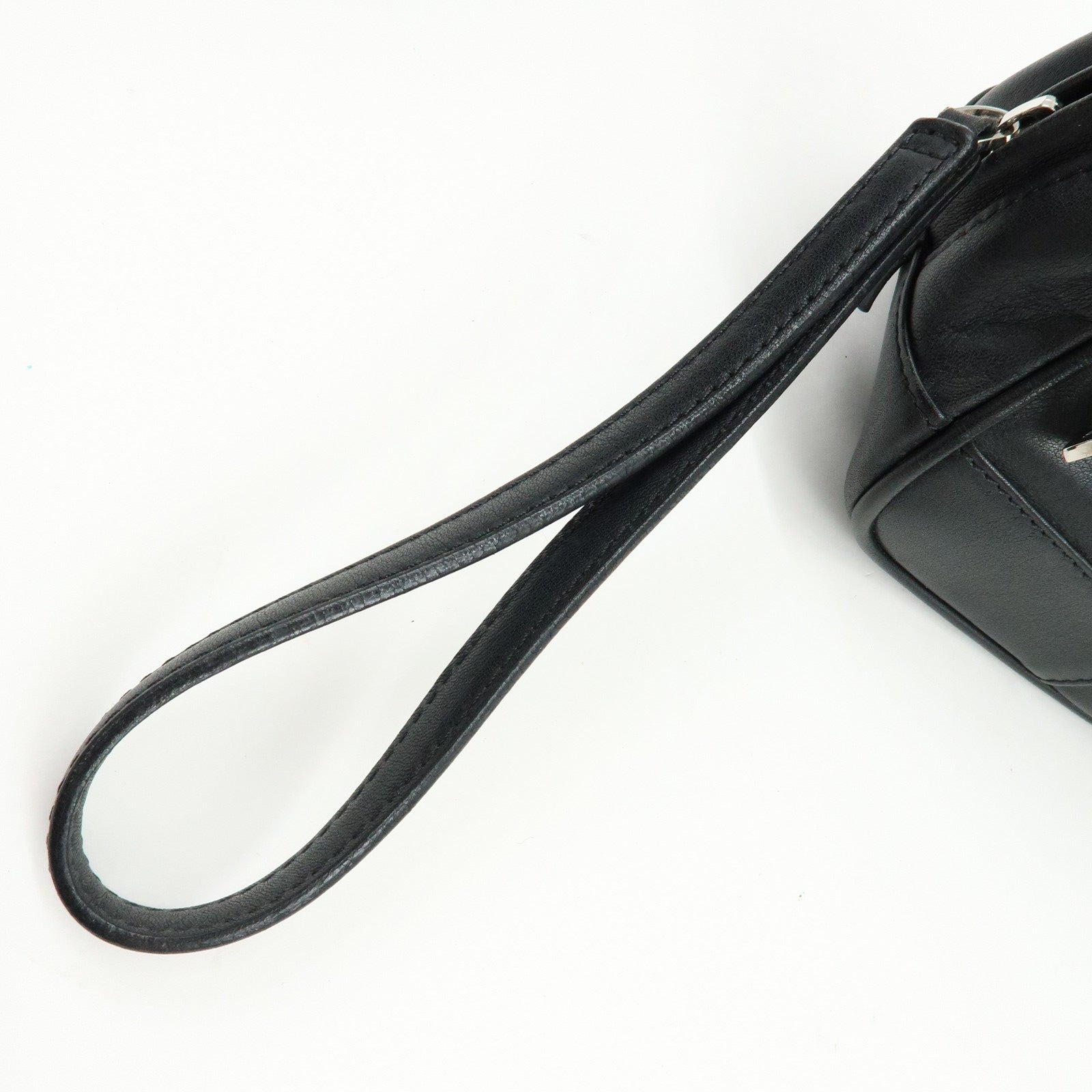 LOEWE Anagram Leather Clutch Bag Pouch Wristlet Bag Black