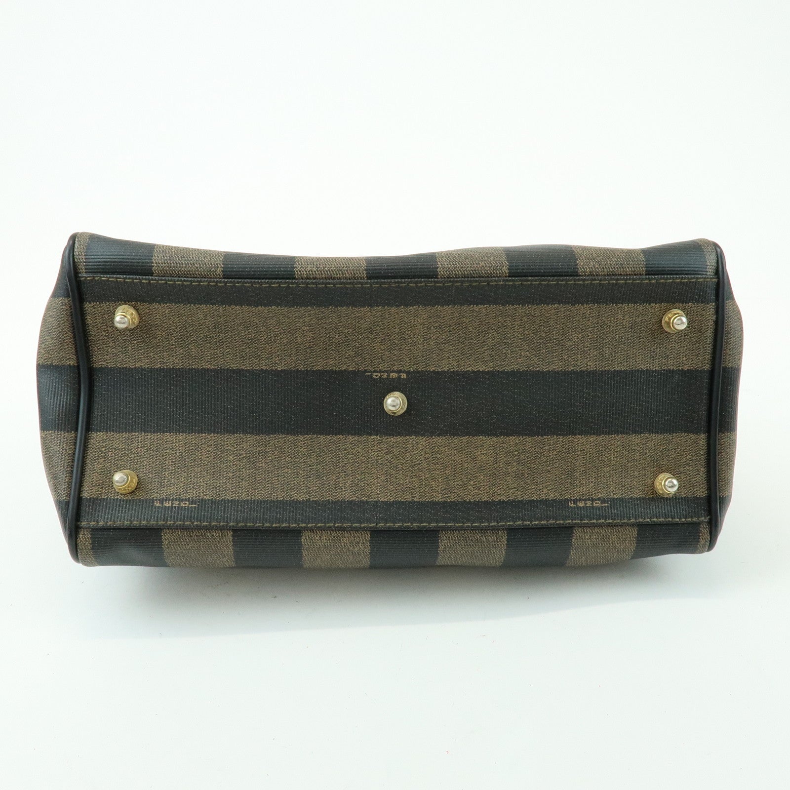 FENDI Pequin PVC Leather 2Way Bag Boston Bag Brown 259022